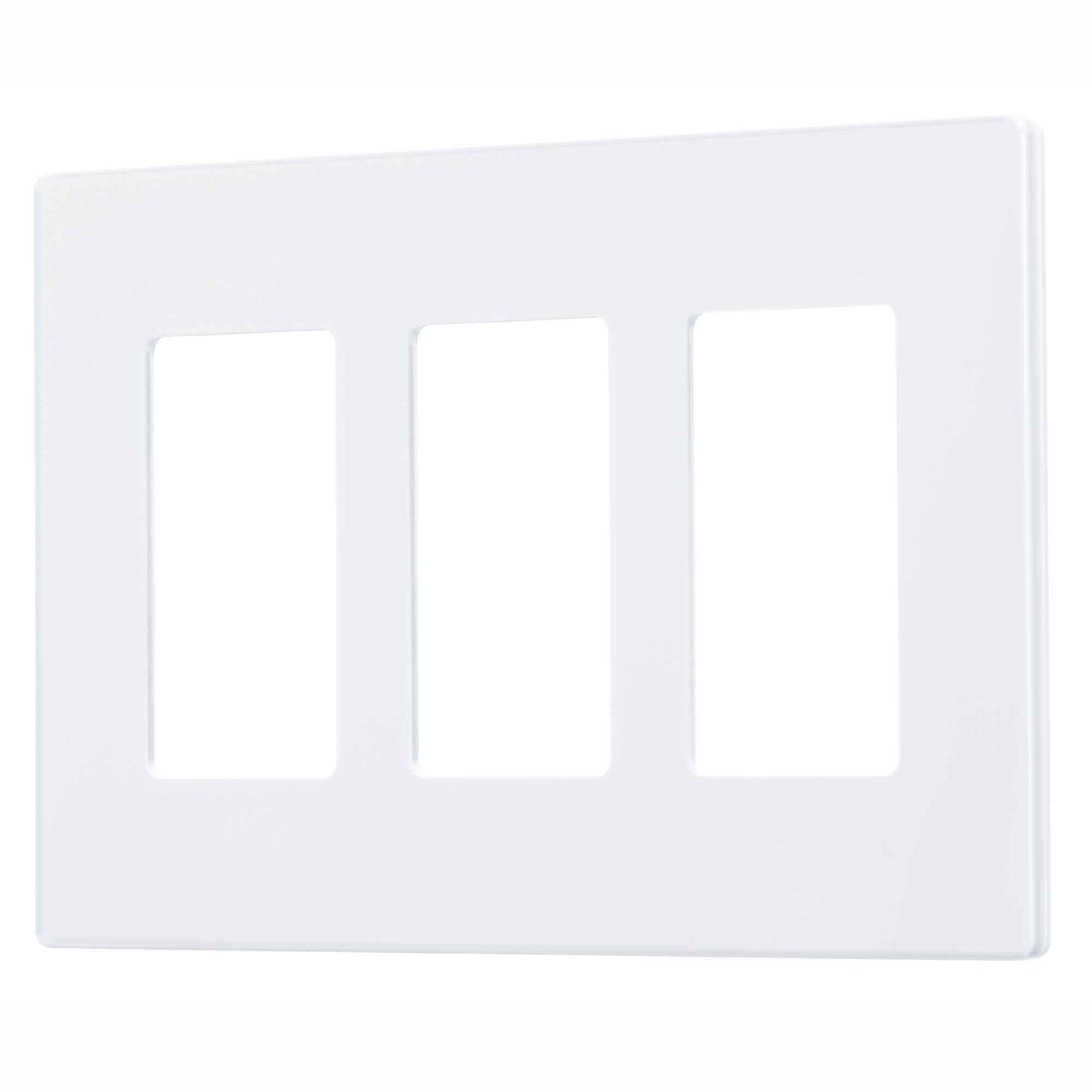 Plaque murale Decora sans vis pour 3 dispositifs, blanc