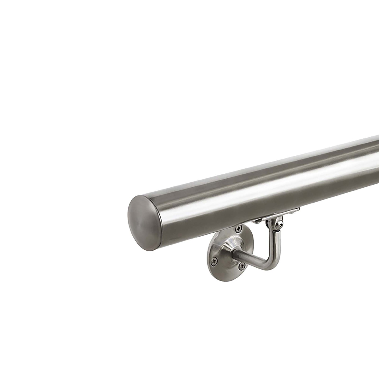 Ensemble de main courante ronde avec supports en acier inoxydable de 8'