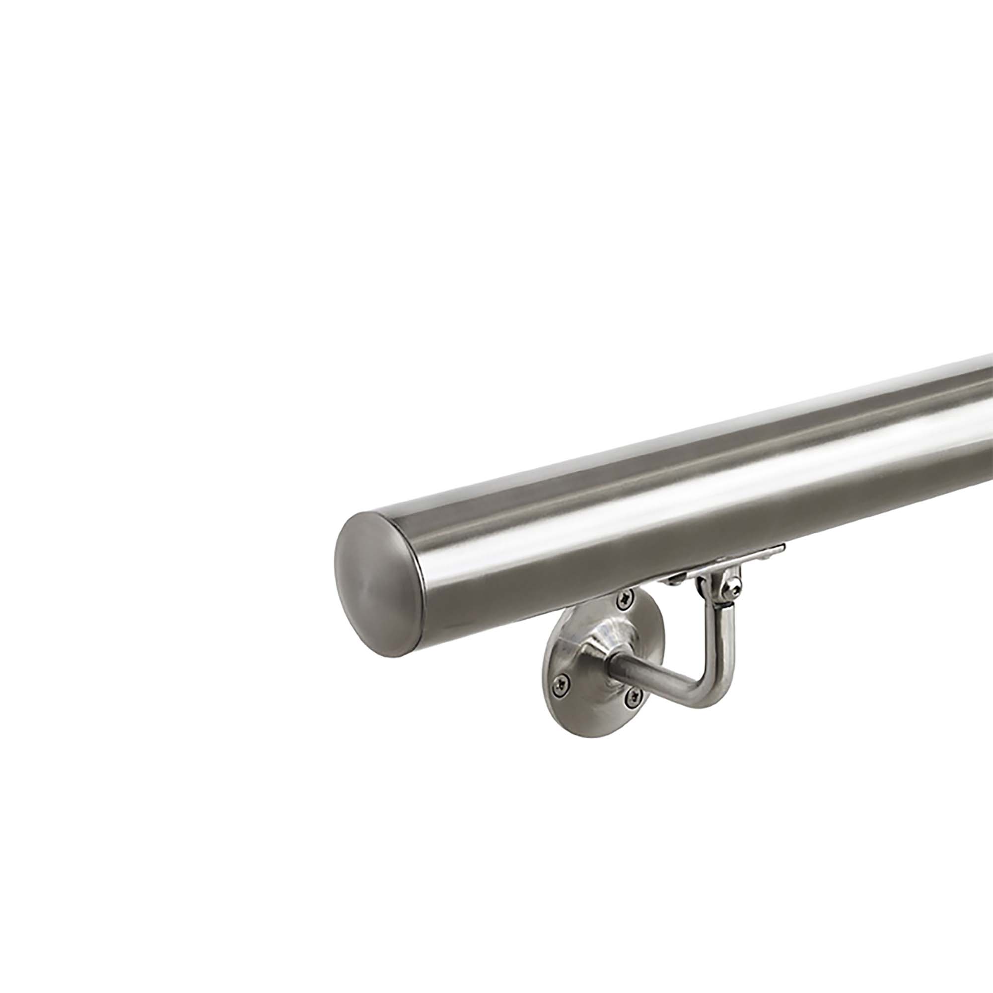 Ensemble de main courante ronde avec supports en acier inoxydable de 8'