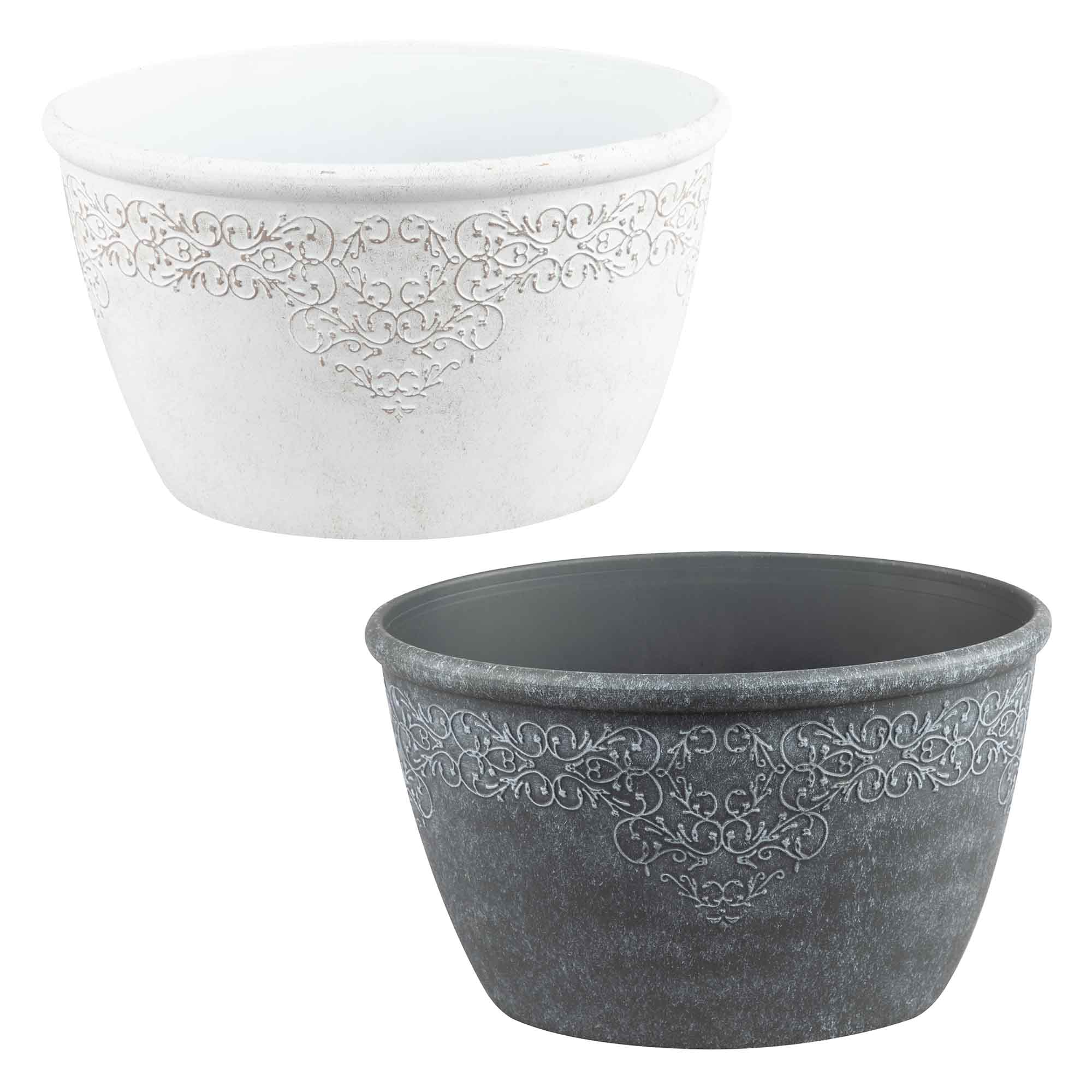 Jardinière ovale à bordure victorienne, 10,6'' x 7,5'' x 6,3'' (choix entre 2 couleurs)