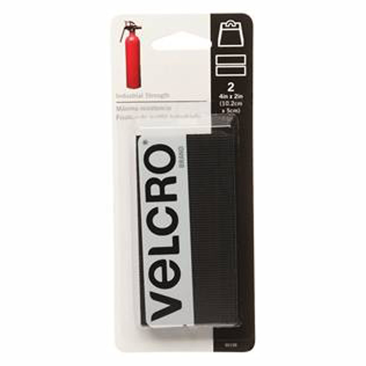 Bande préencollée, Velcro, noir, 4'' x 2'' (emballage de 2)