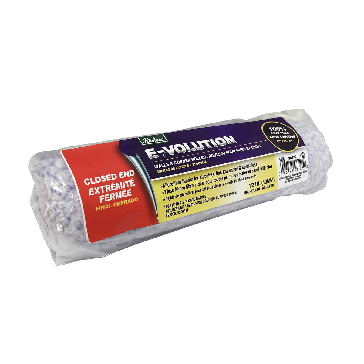 Rouleaux E-Volution pour murs et coin avec extrémité fermée, 1/2" x 9''