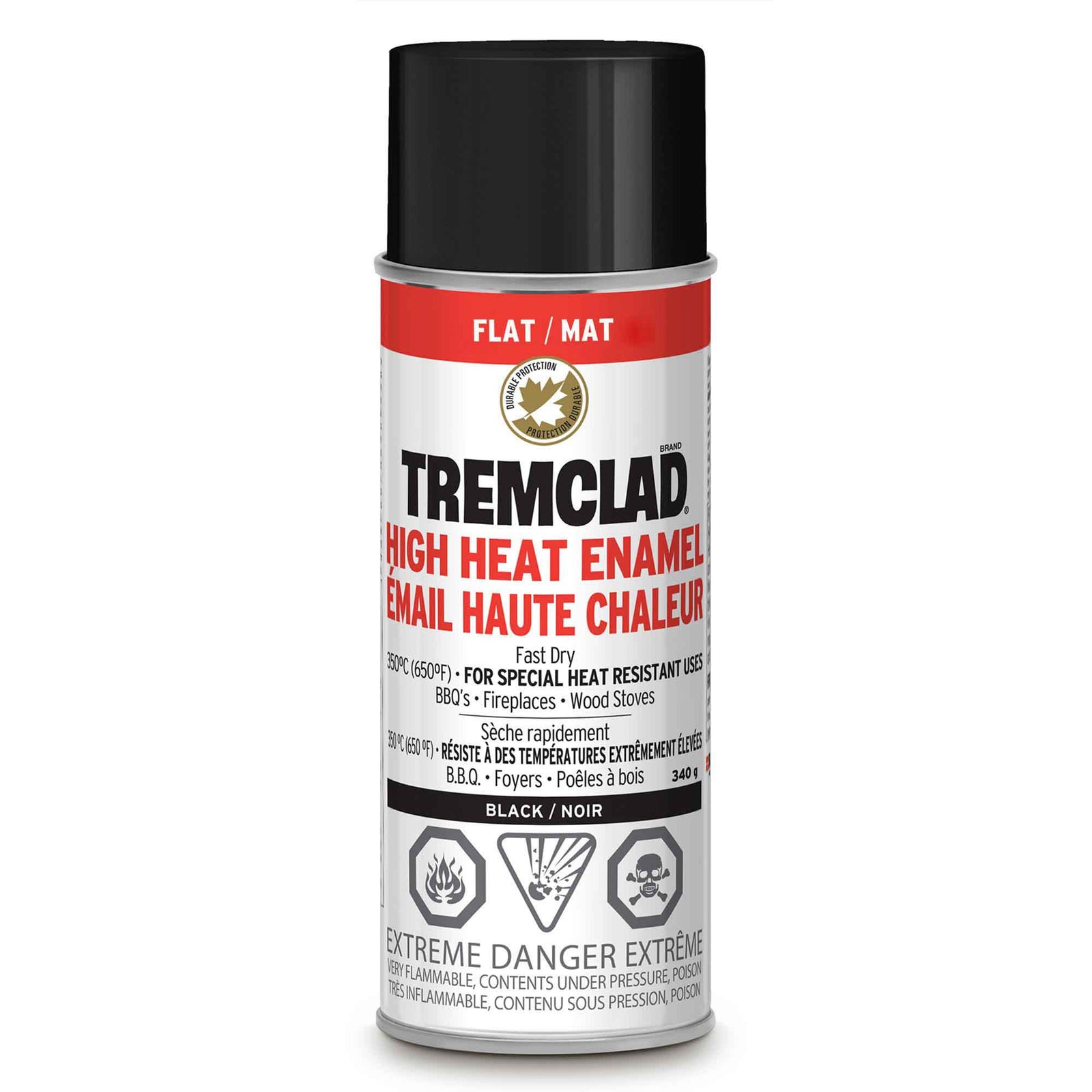 Peinture en aérosol haute température Tremclad , noir, 340 gr