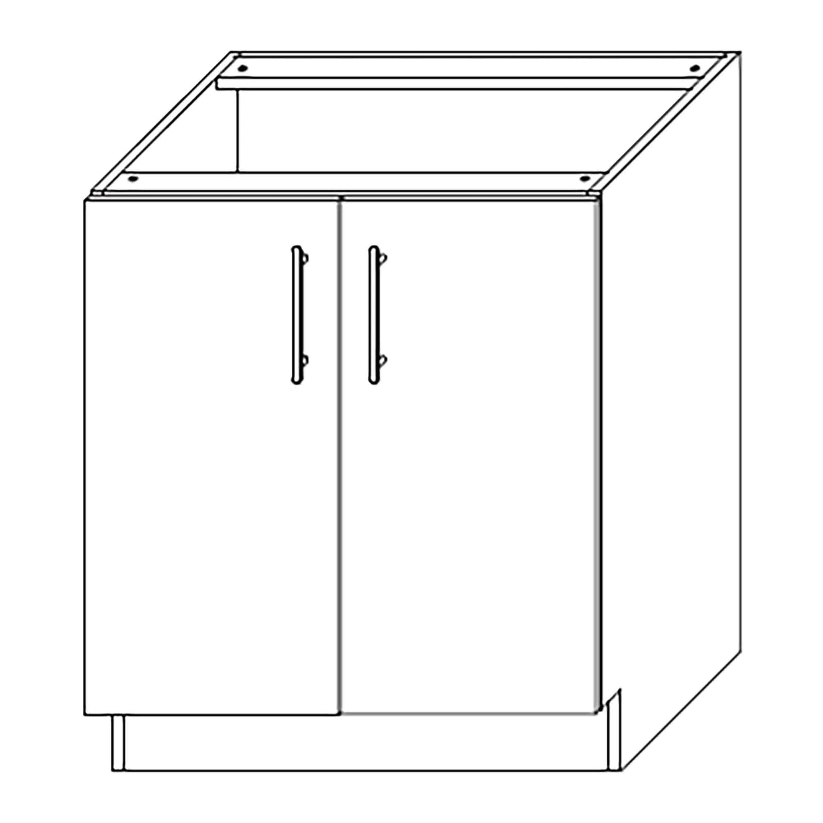 Caisson bas d'armoire 2 portes, 1 tablette, 36'', gris lustré