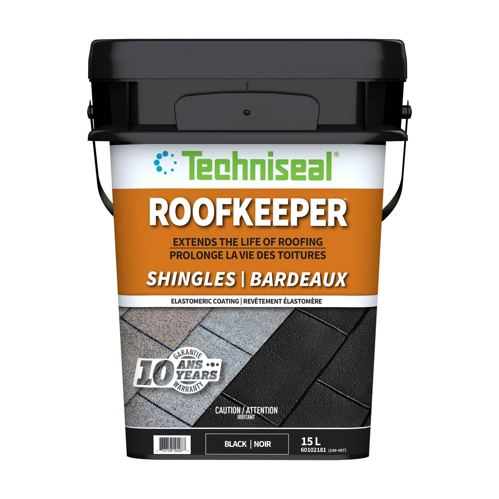 Protecteur noir élastomère pour toiture Roofkeeper 10 ans, 15 L