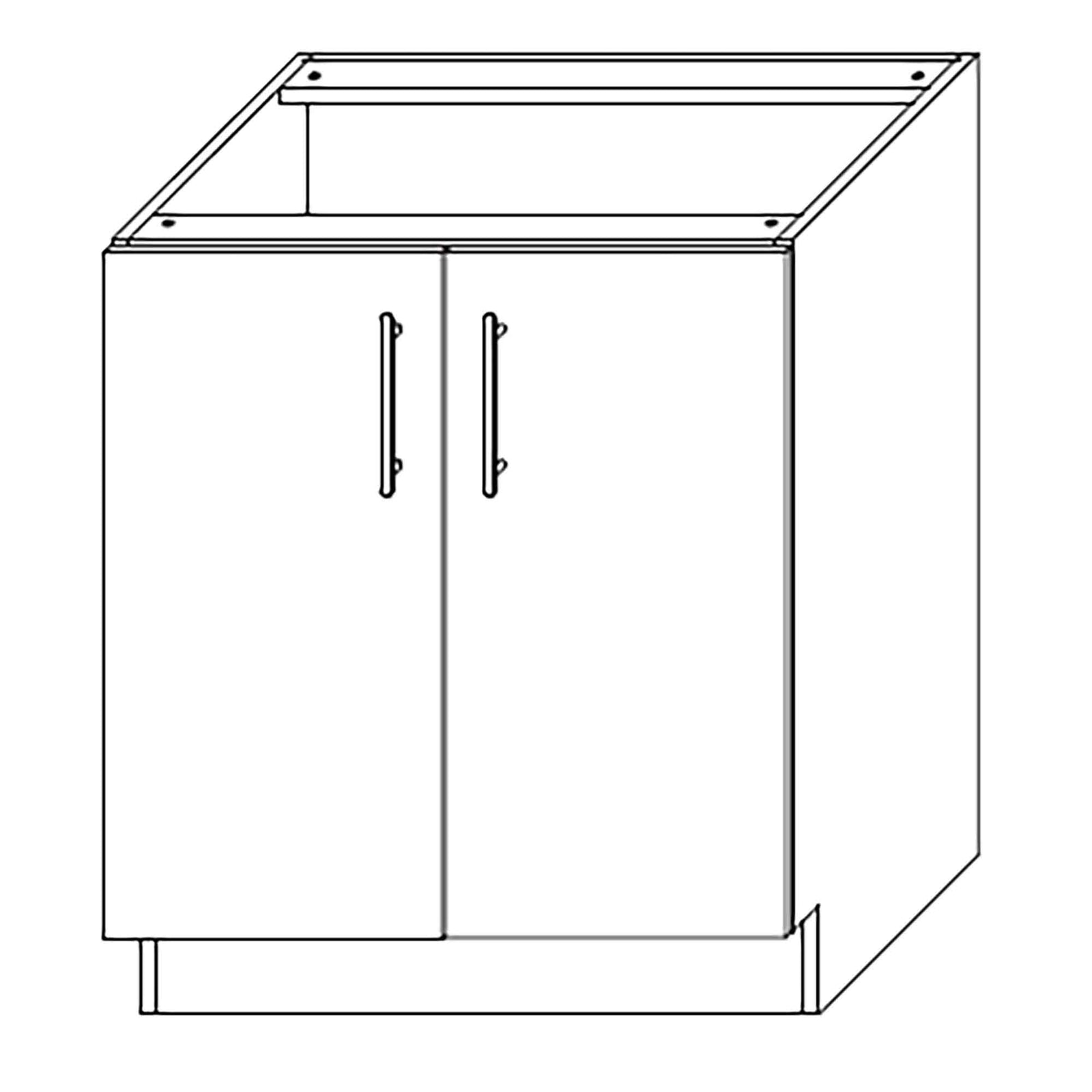 Caisson bas d'armoire 2 portes, 1 tablette, 36'', noir mat
