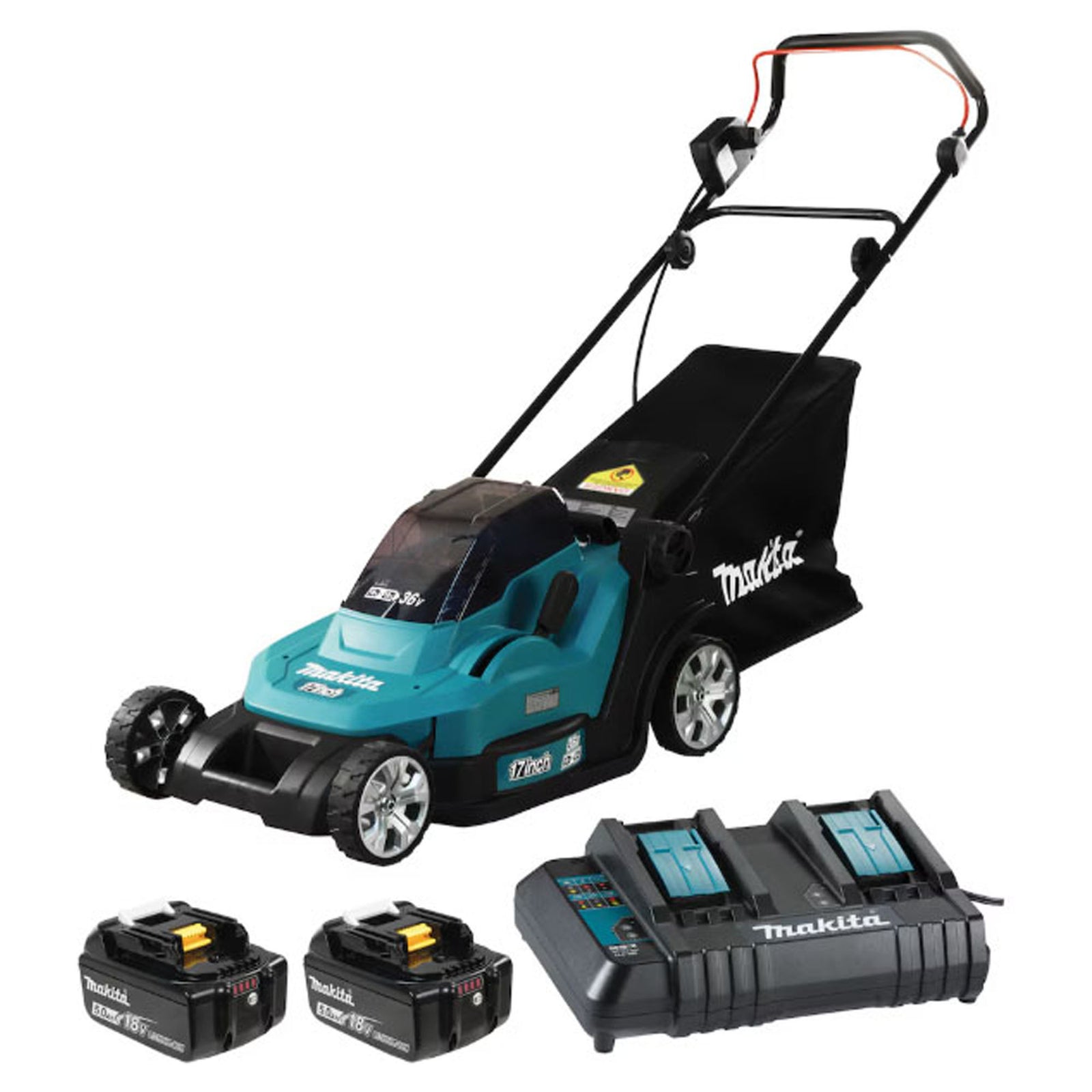 Tondeuse 17'', sans fils, 18 volt LXT, 5,02 Ah (batterie et chargeur inclus)