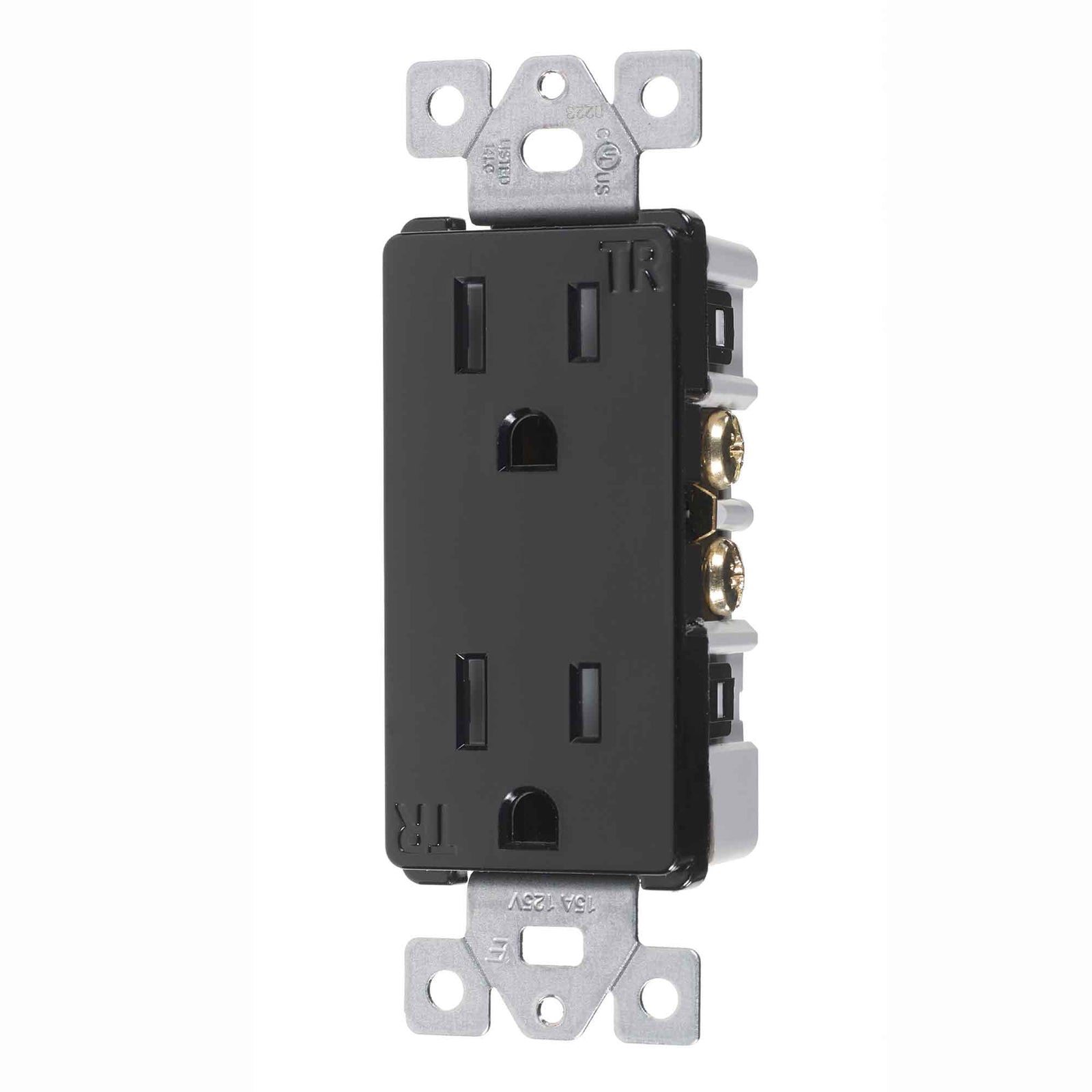 Prise double inviolable DÉCORA 15A, noire