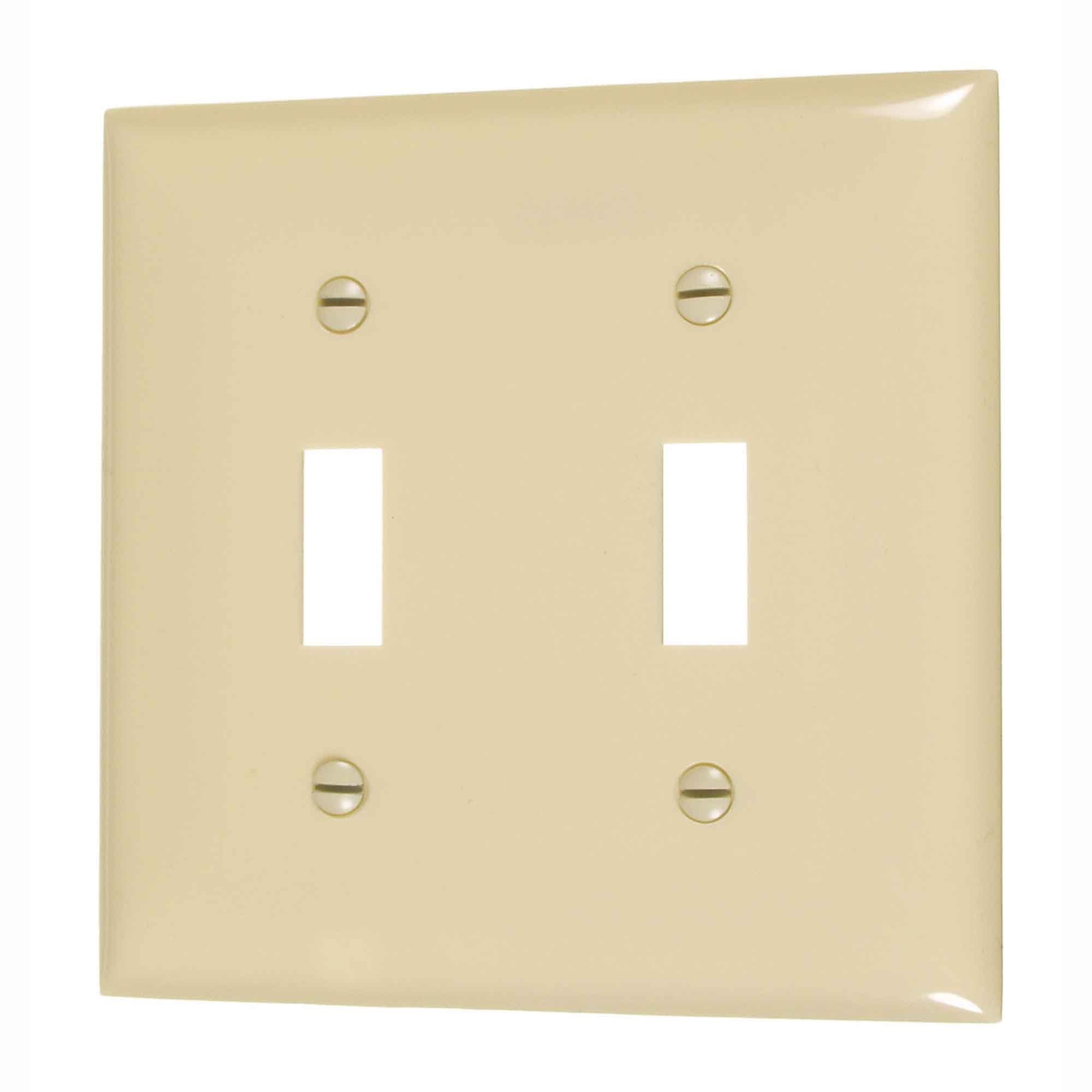 Plaque murale pour interrupteur double, ivoire 