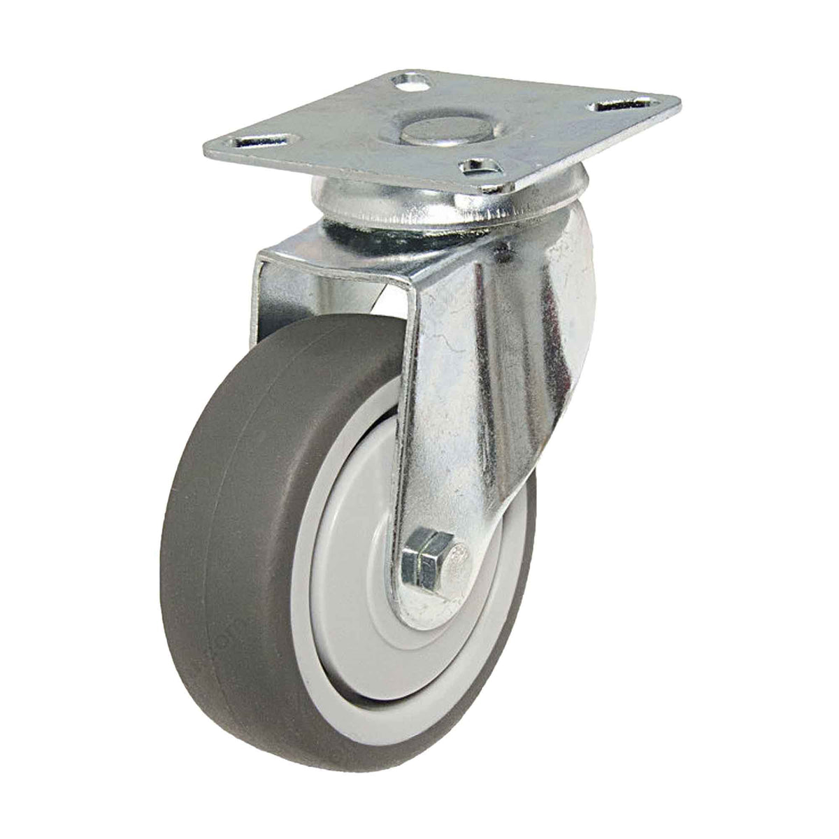 Roulette pivotante en caoutchouc, 3''