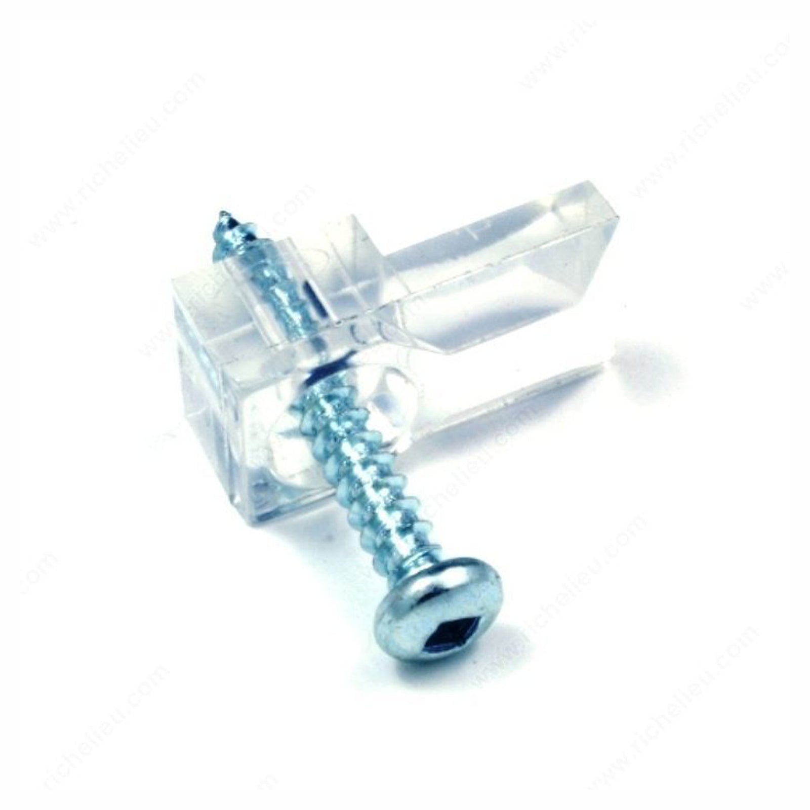EE - Support à miroir en plastique avec vis, 1/4'' (emballage de 8)