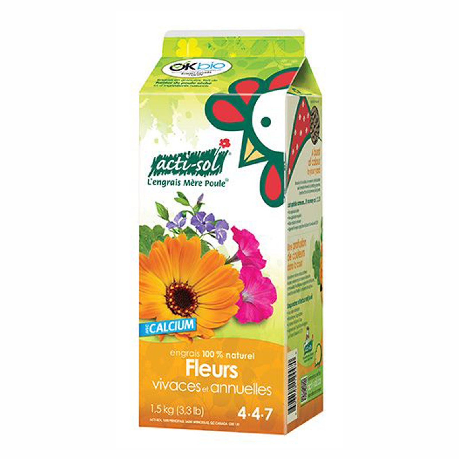 Engrais pour fleurs vivaces, 4-4-7, 1,5 kg