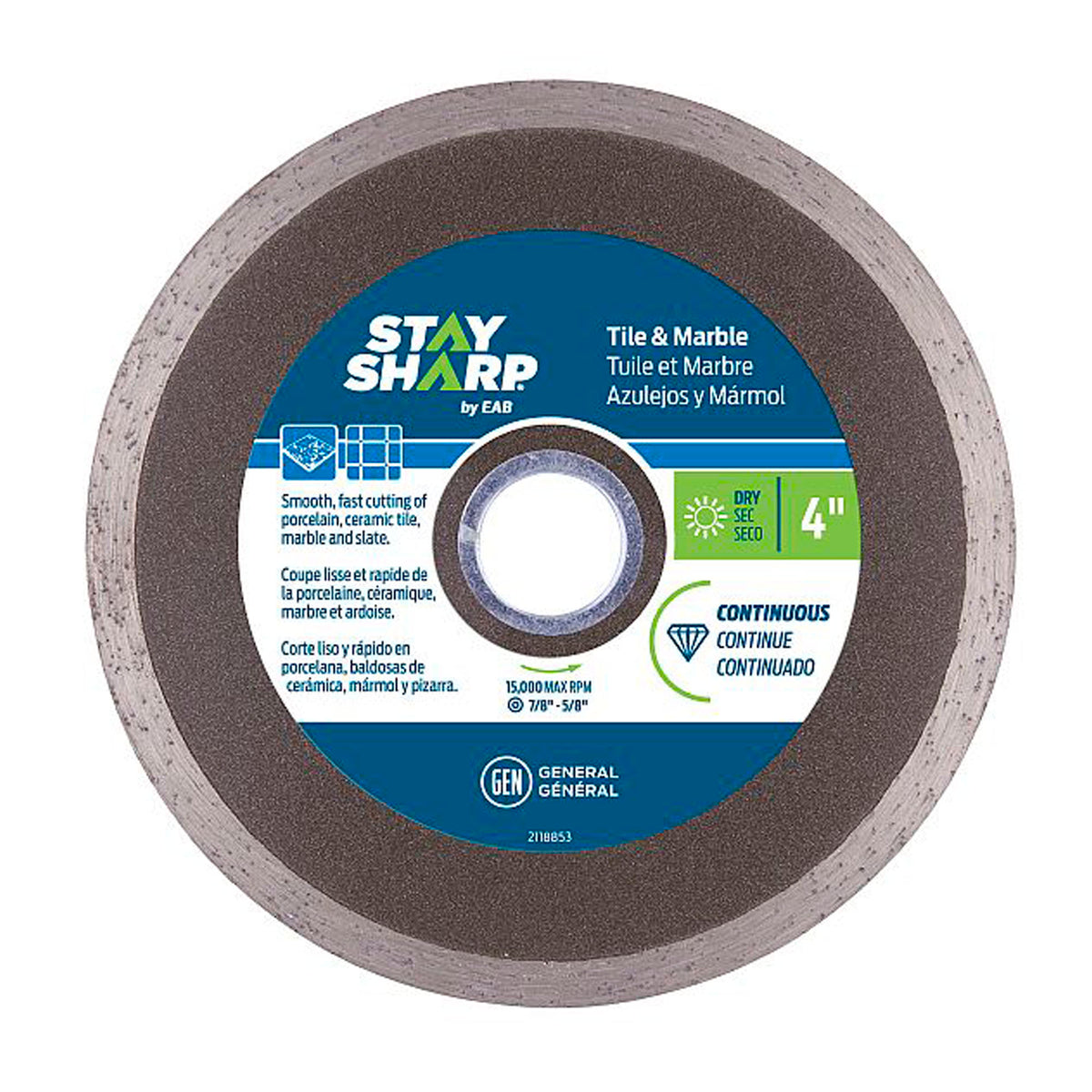 Lame diamantée continue pour porcelaine 4'' série bronze, recyclable