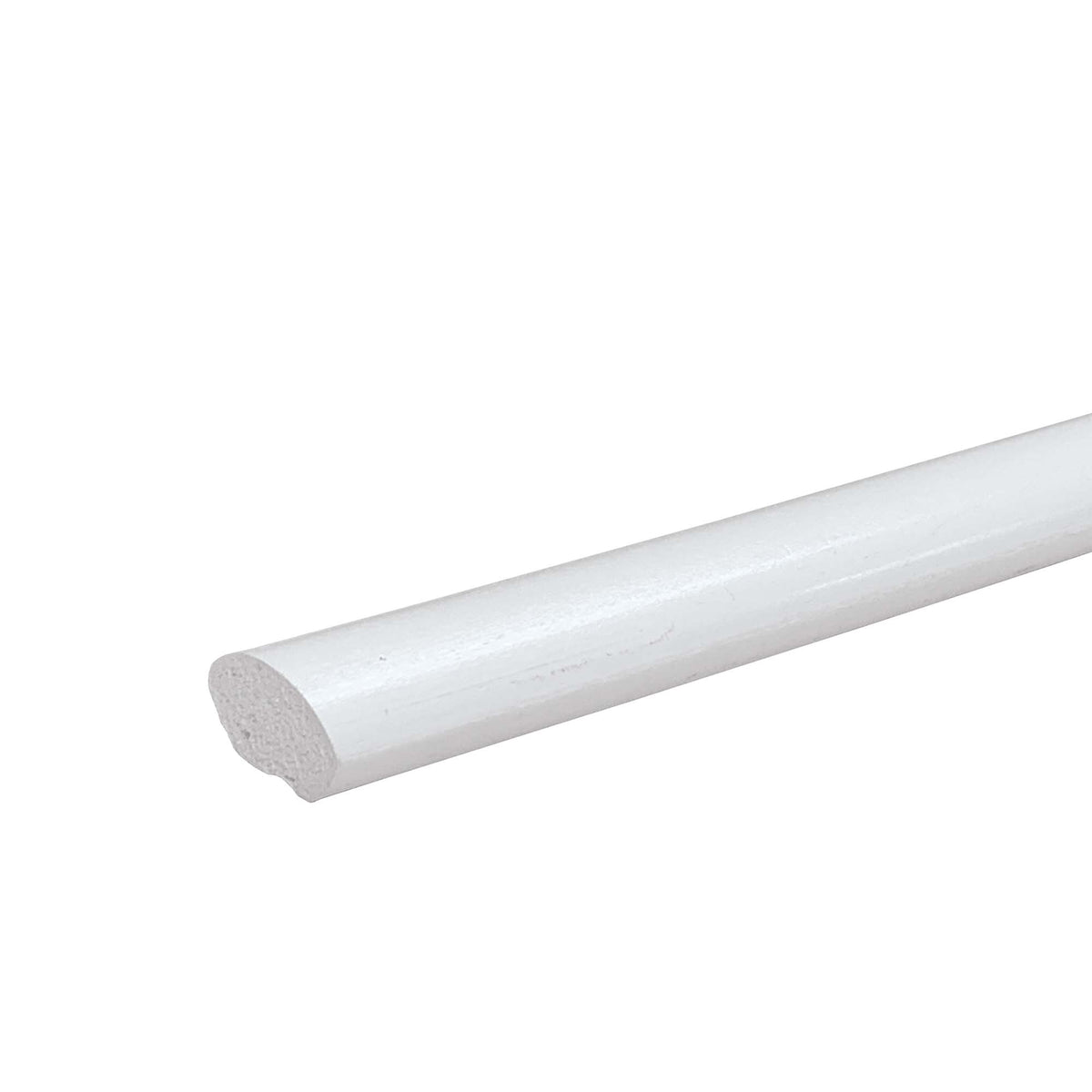 Moulure de quart en rond, blanche en PVC de 5/8&quot; x 5/8&quot; x 8&#39; 