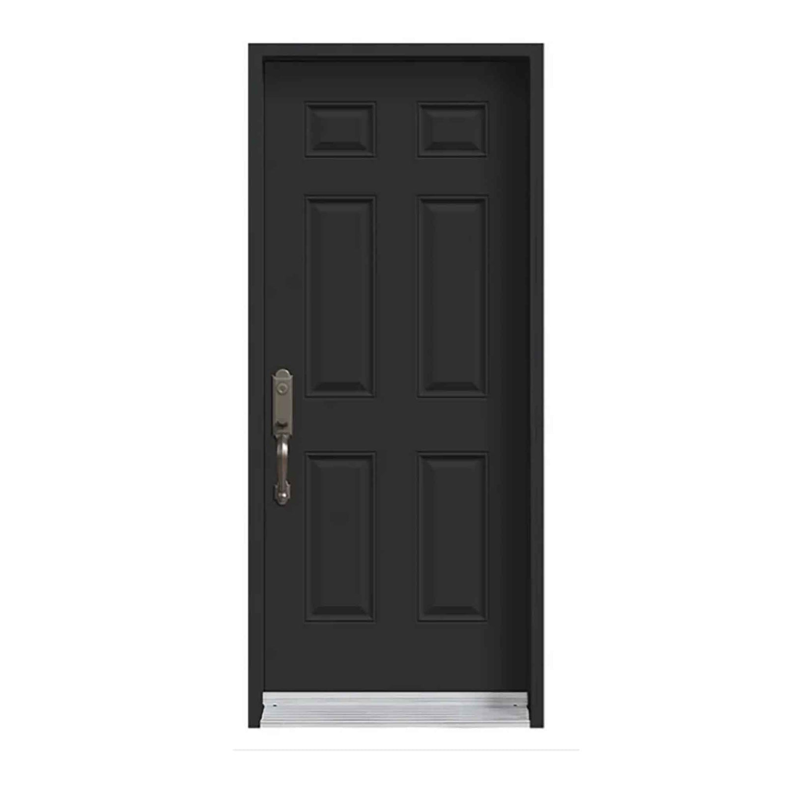 Porte d'acier extérieur modèle B01, droite, 34'', noire