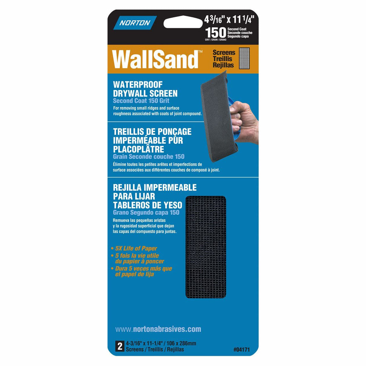 Feuille abrasive pour cloisons sèches, 150 gr