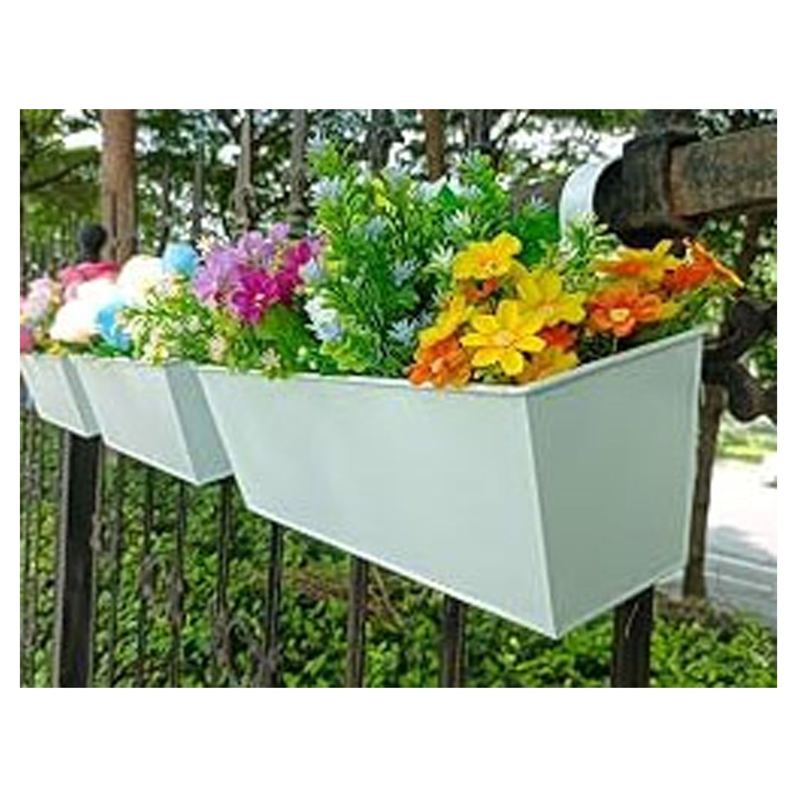 Fleurs en balconnière, rouge, 19''