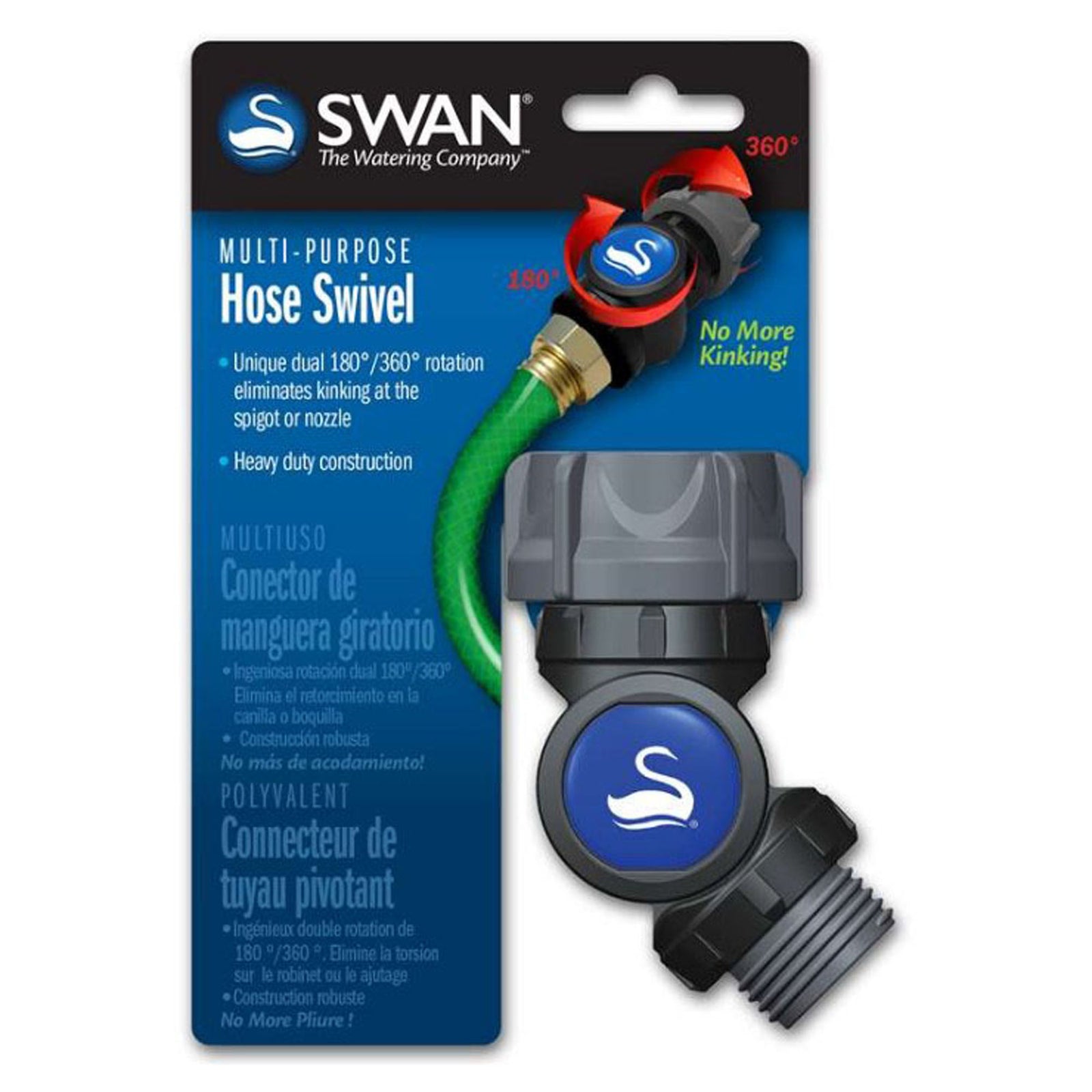 Connecteur de robinet d'arrosage, pivotant, universel