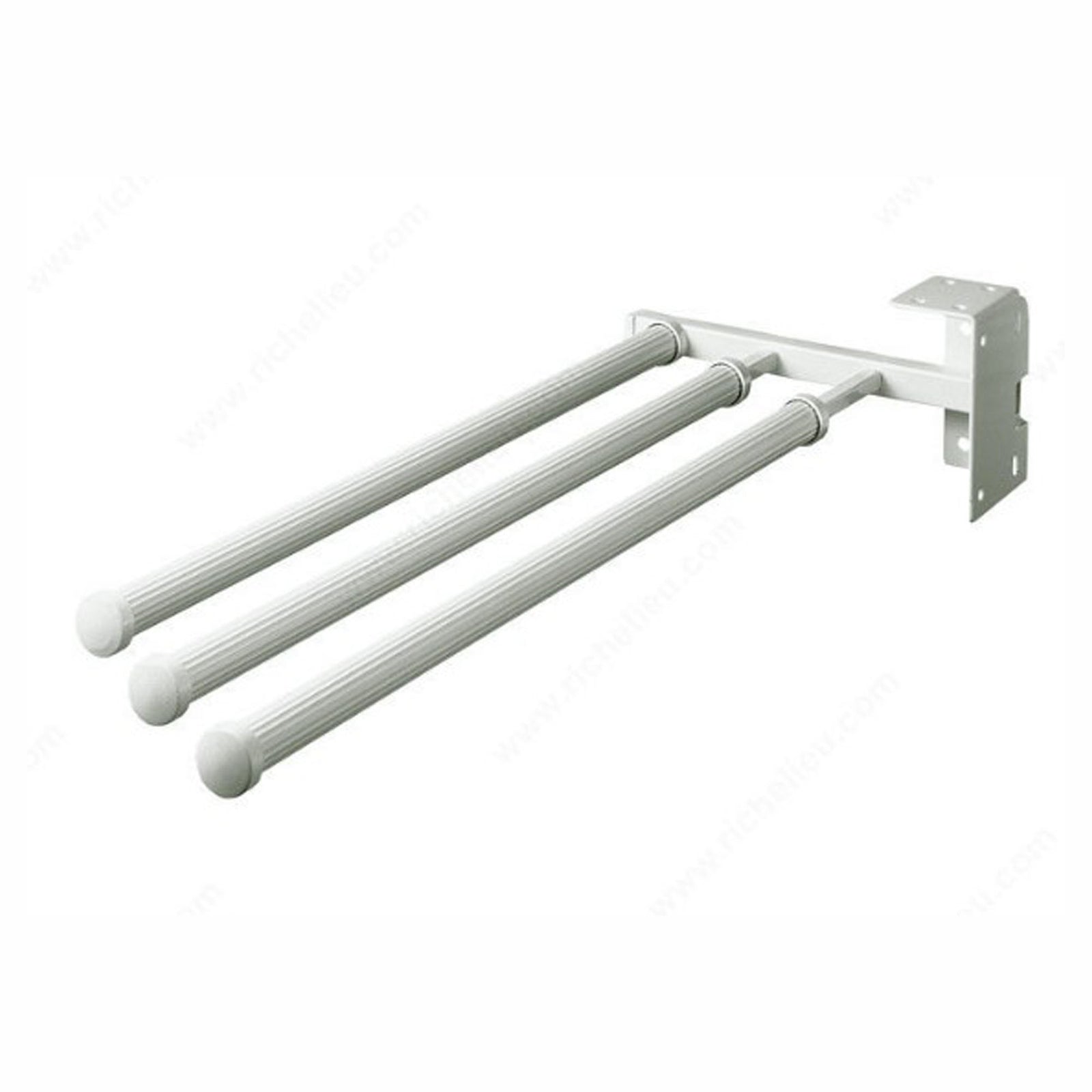 Porte-serviette coulissant, blanc, 3 tiges