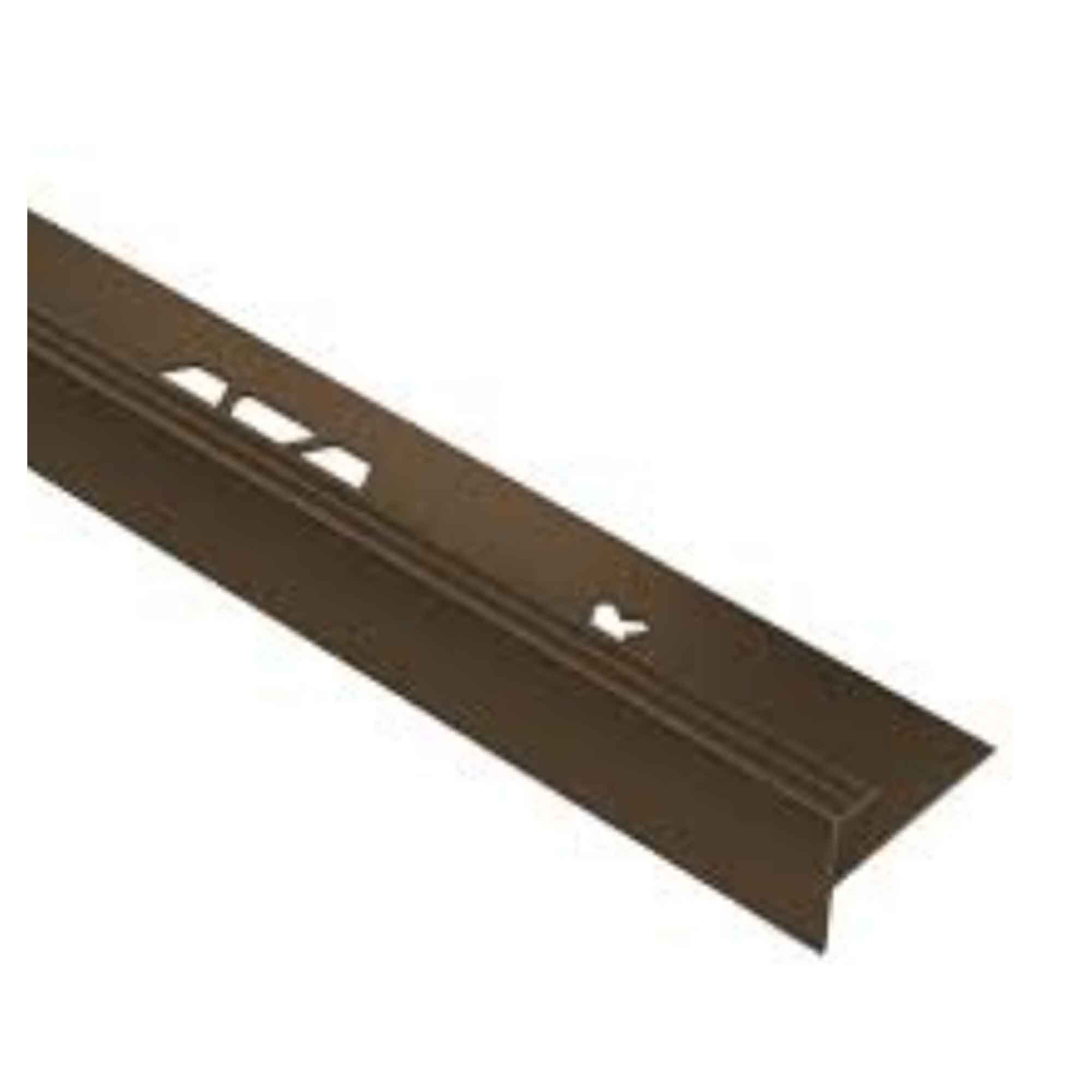 Moulure profilée de nez de marche VINPRO-STEP en aluminium bronze brossé, 1/8''