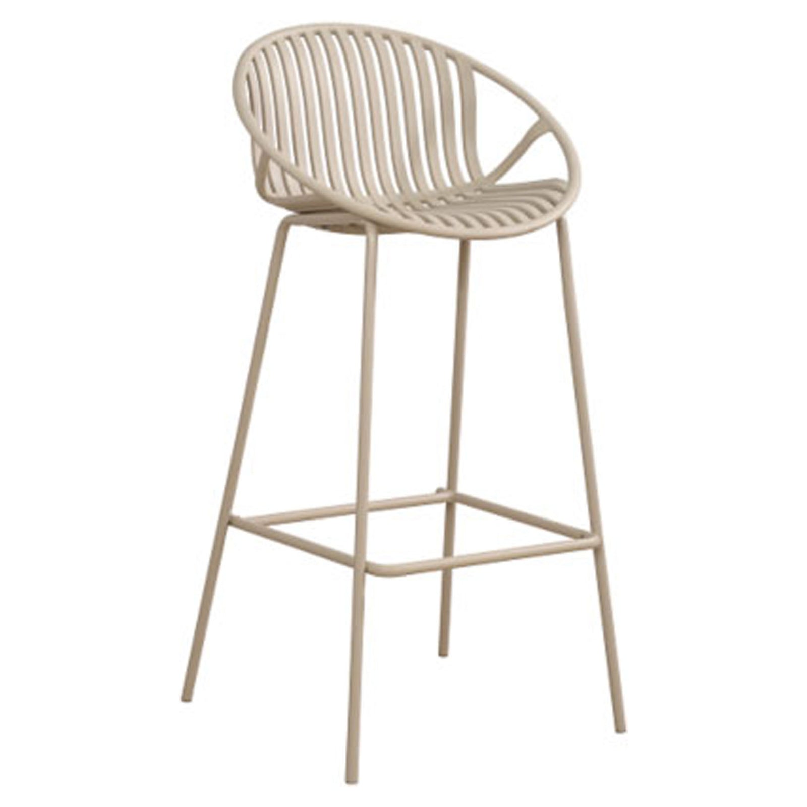 Chaise de bar, en plastique et acier, sauge