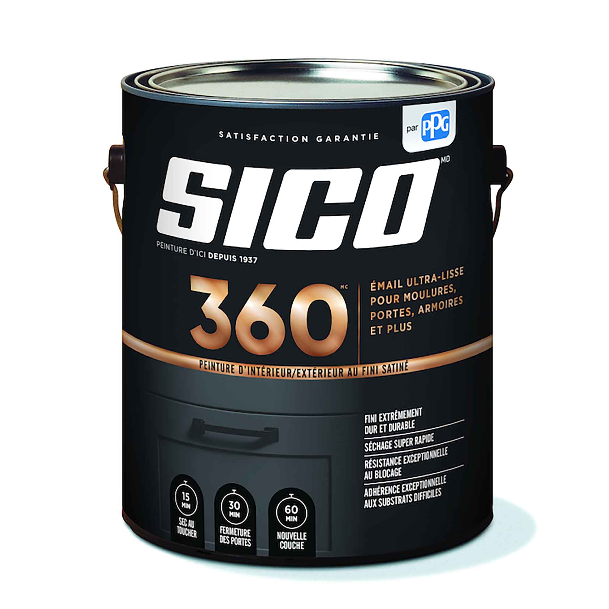 Peinture Sico 360, satinée, base neutre, 3,78 litres