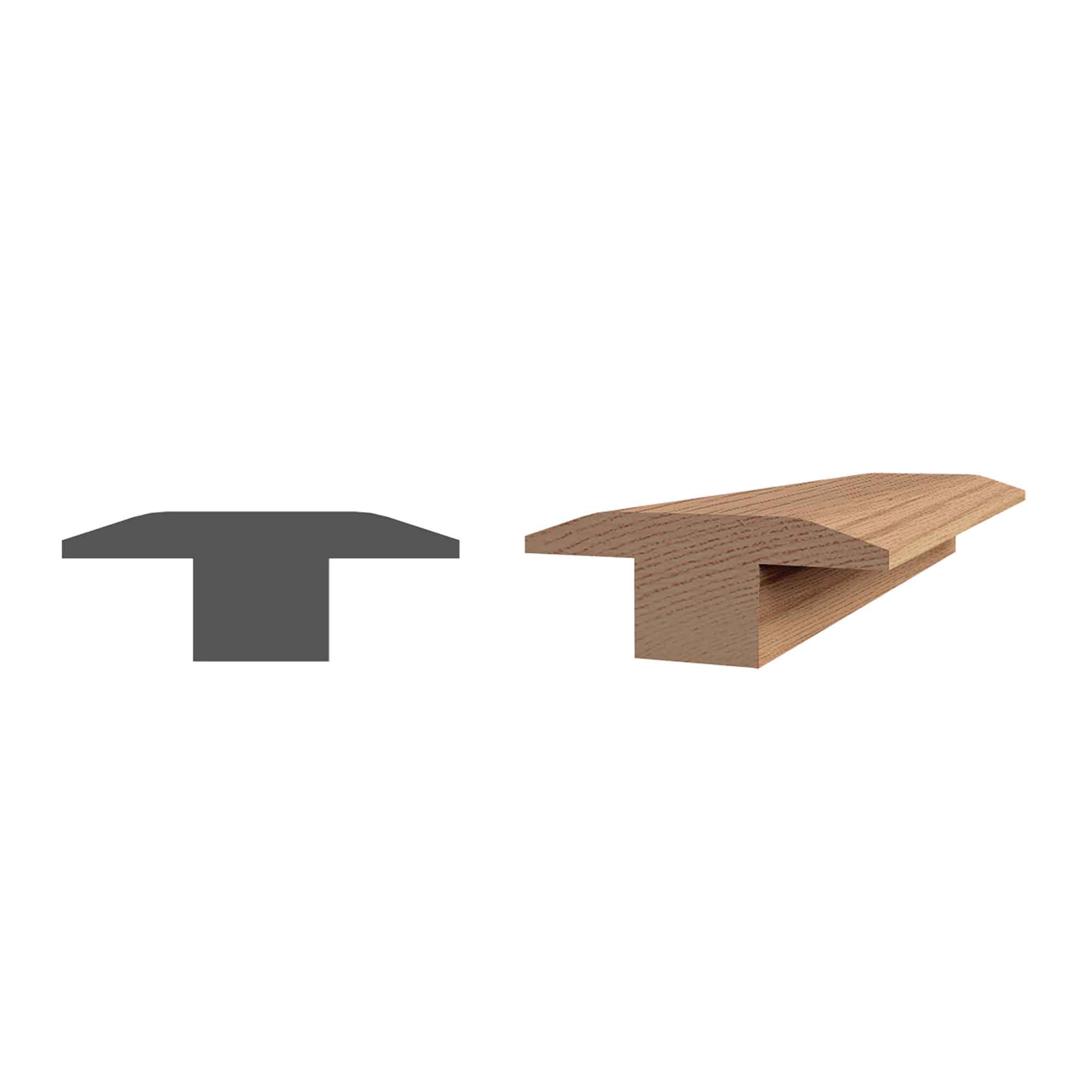 Moulure de chêne en ''T'' pour plancher flottant, 36" x 1-1/2" x 8 mm