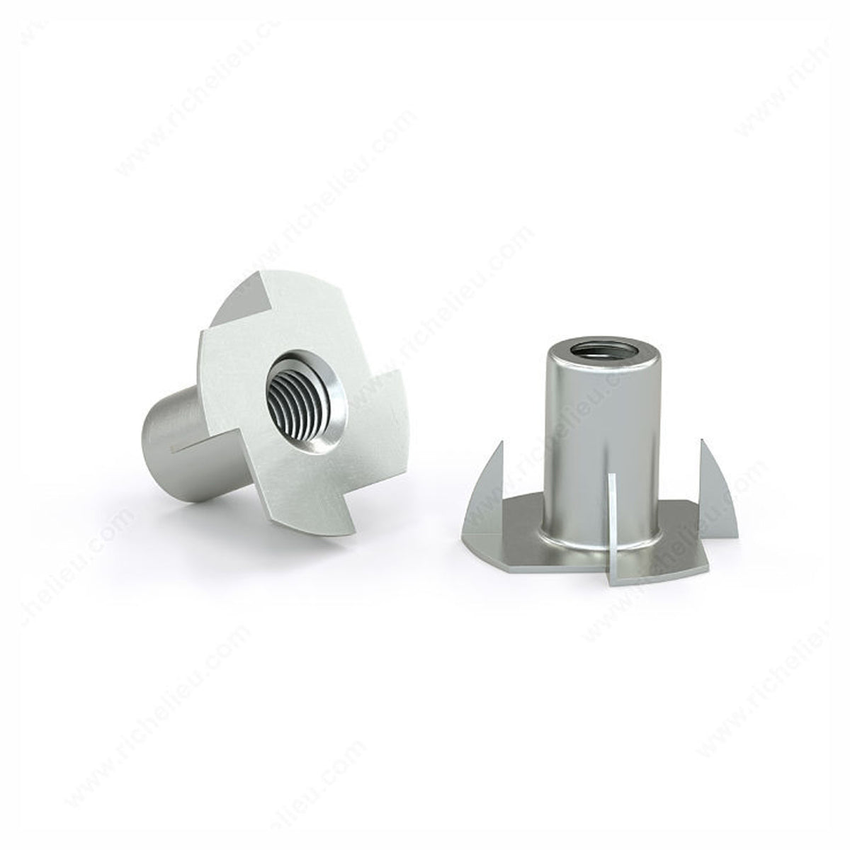 Écrou en T à quatre pointes, zinc, 1/4'' - 20 (emballage de 25)