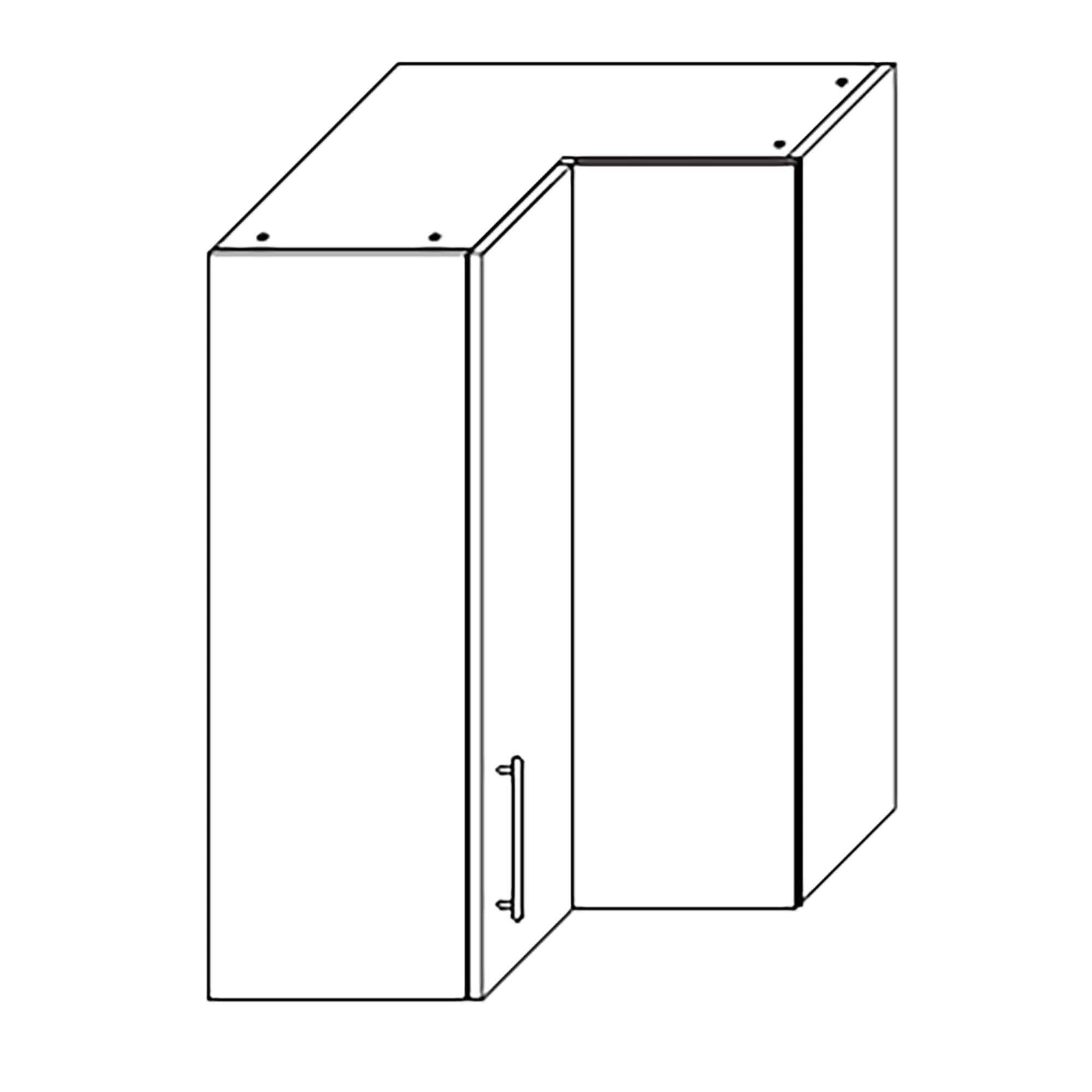 Caisson de coin haut d'armoire 1 portes, 1 tablette, 24'', noir mat