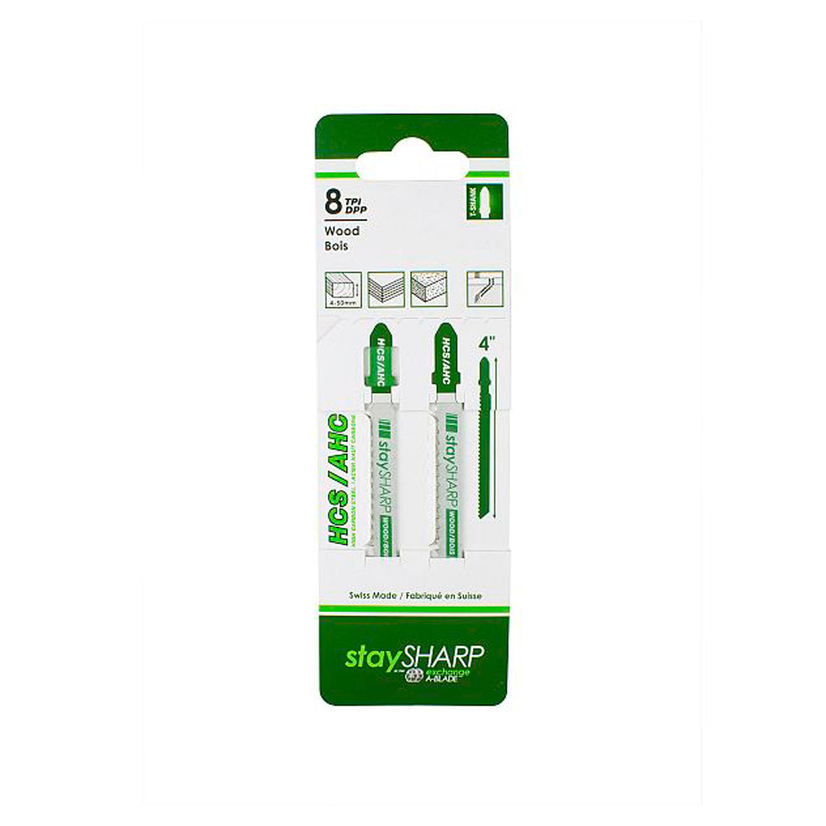 Lame de scie sauteuse industrielle, rapide tige T, 4&#39;&#39; x 5/6 dents (emballage de 2)
