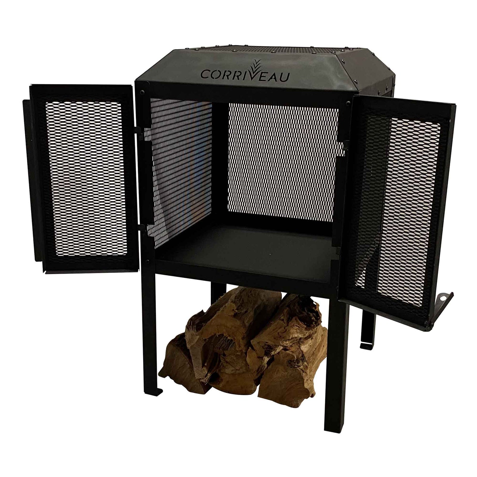 Foyer extérieur sur pied  #5 noir, 20'' x 20'' x 35-1/2''