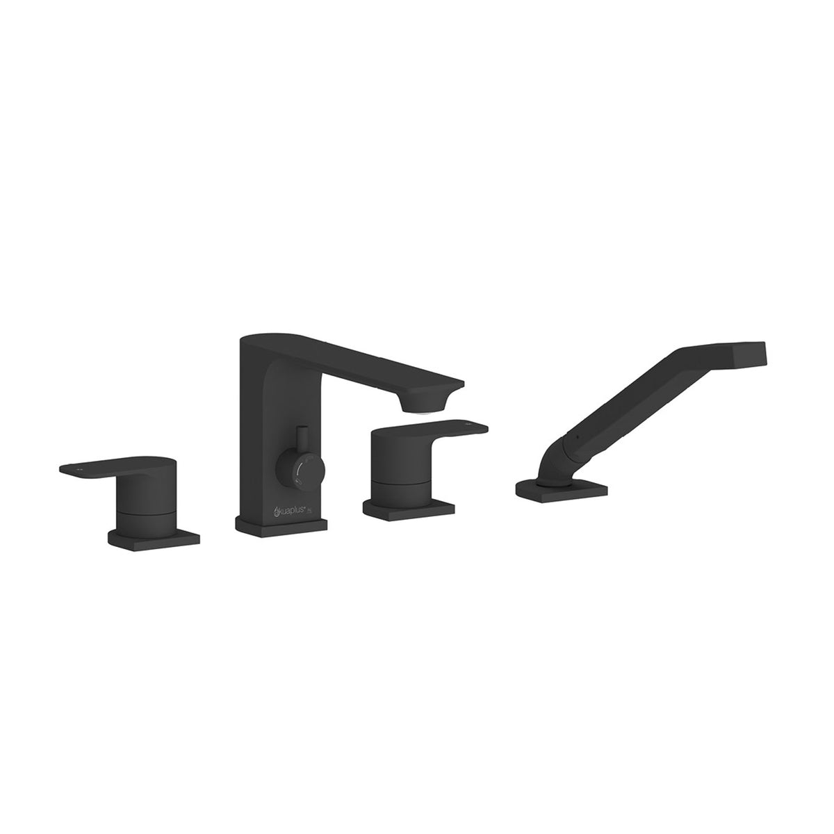 Robinet de bain rond 4 pièces Elena, noir mat