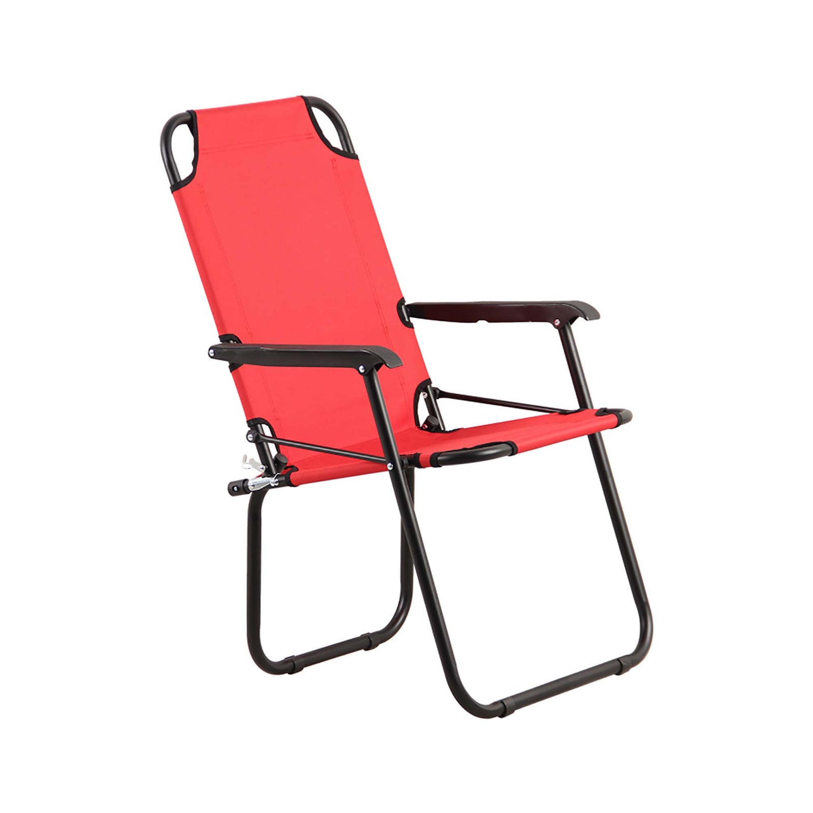 Chaise pliante noire et rouge