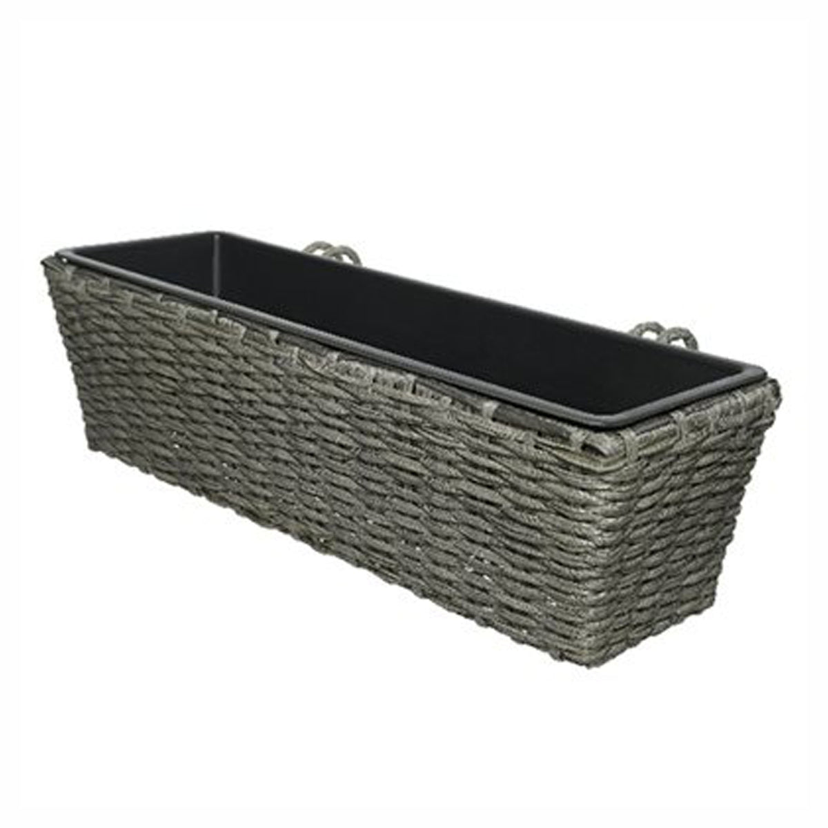 Jardinière rectangulaire en polyrotin, anthracite