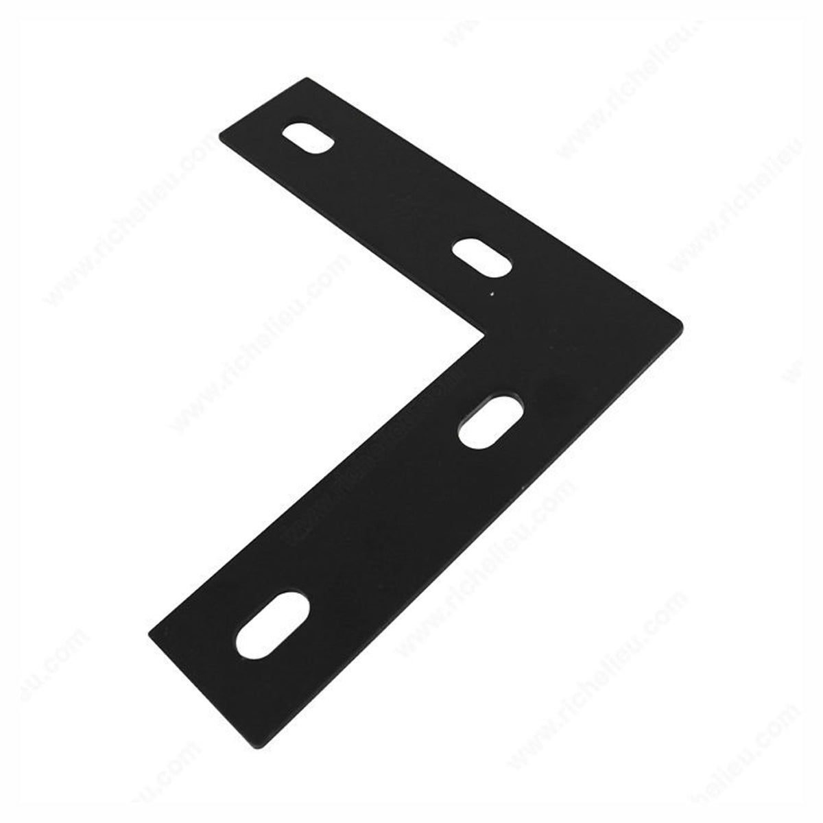 Équerre plate de coin, noir, 6'' x 1-1/2'' x 1/8''