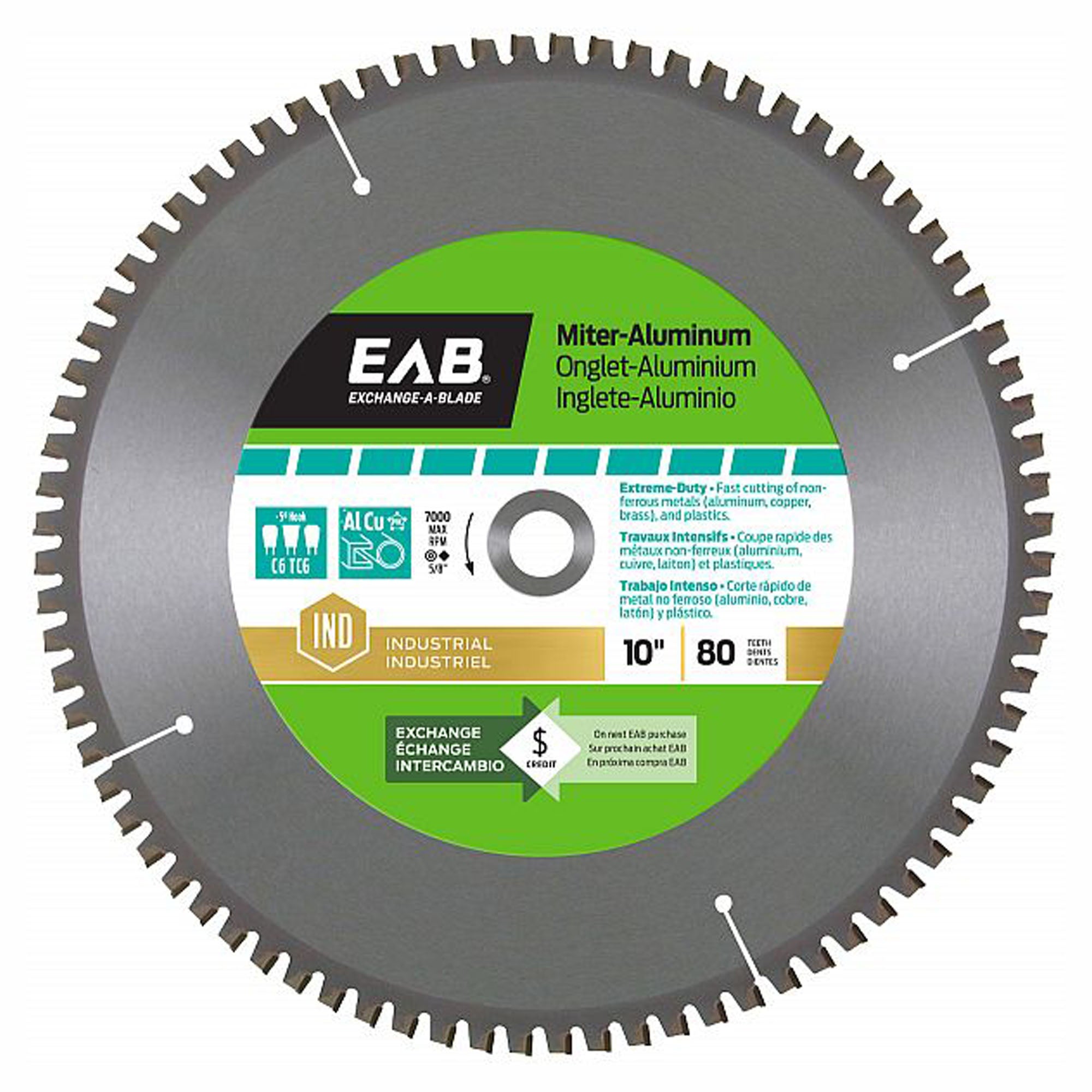 Lame de scie industrielle pour métaux non ferreux, 10''