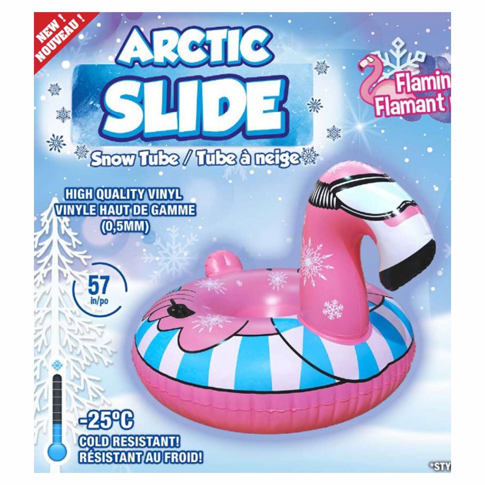Tube à neige gonflable, Flamant rose
