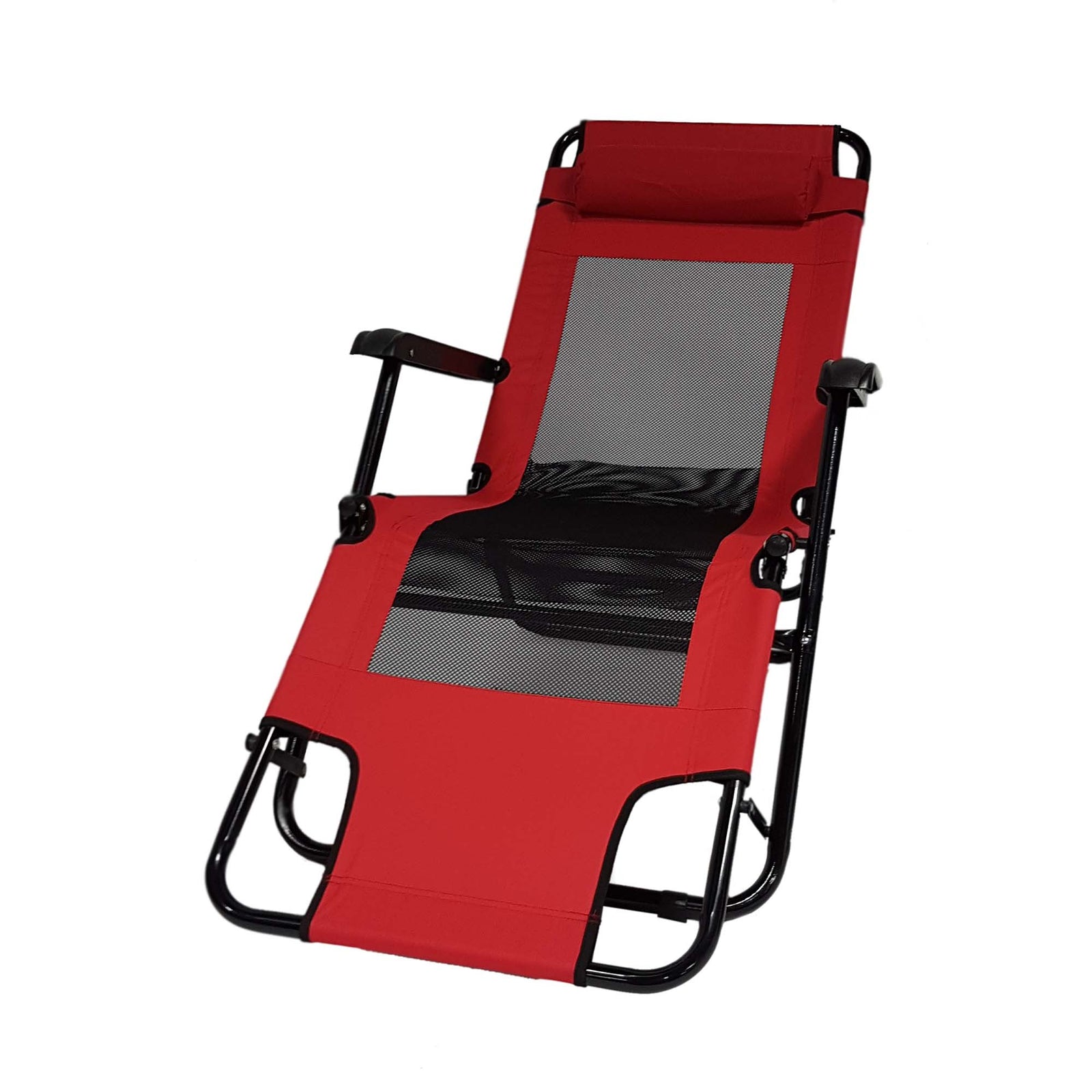 Chaise pliable MALTA à zéro gravité, rouge et noir