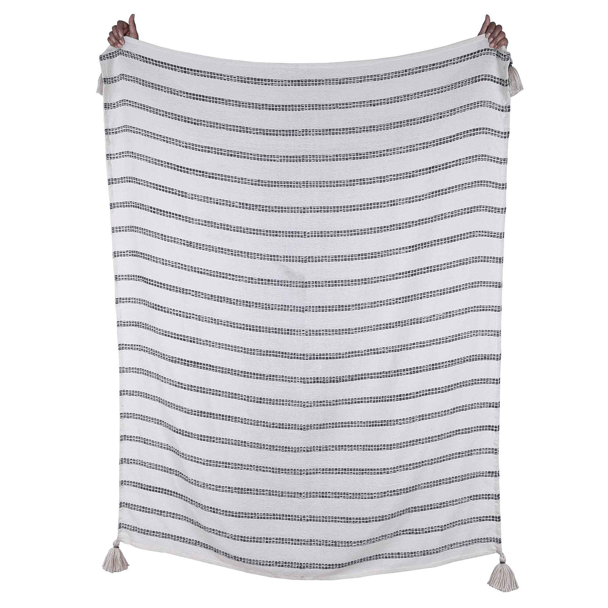 Jeté à rayures Narural, 50" x 60" (gris)