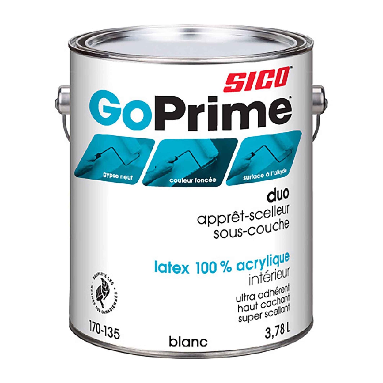 Apprêt intérieure et extérieur de transition à teinter GoPrime, 3,78 litres