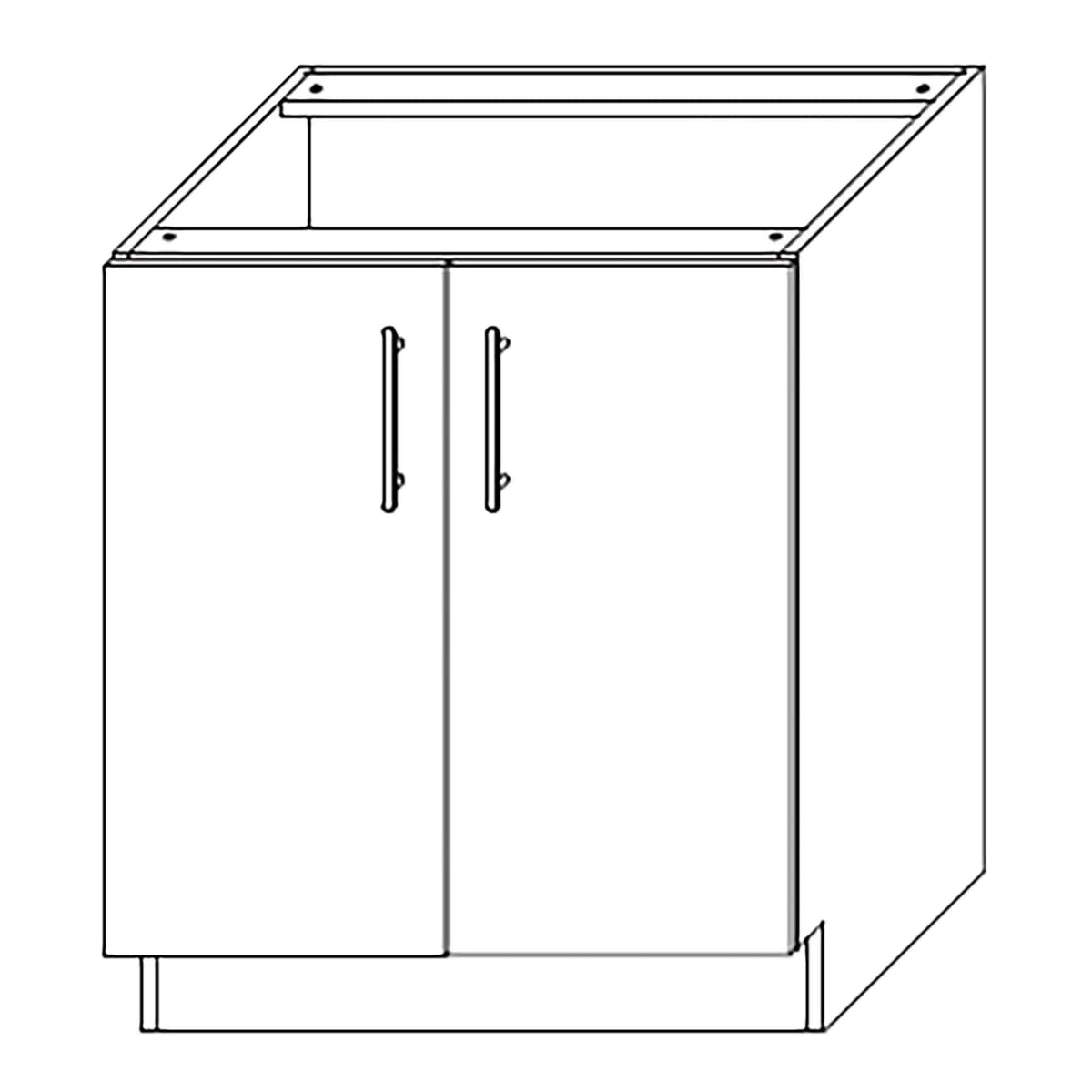 Caisson bas d&#39;armoire 2 portes, 1 tablette, 30&#39;&#39;, noir mat