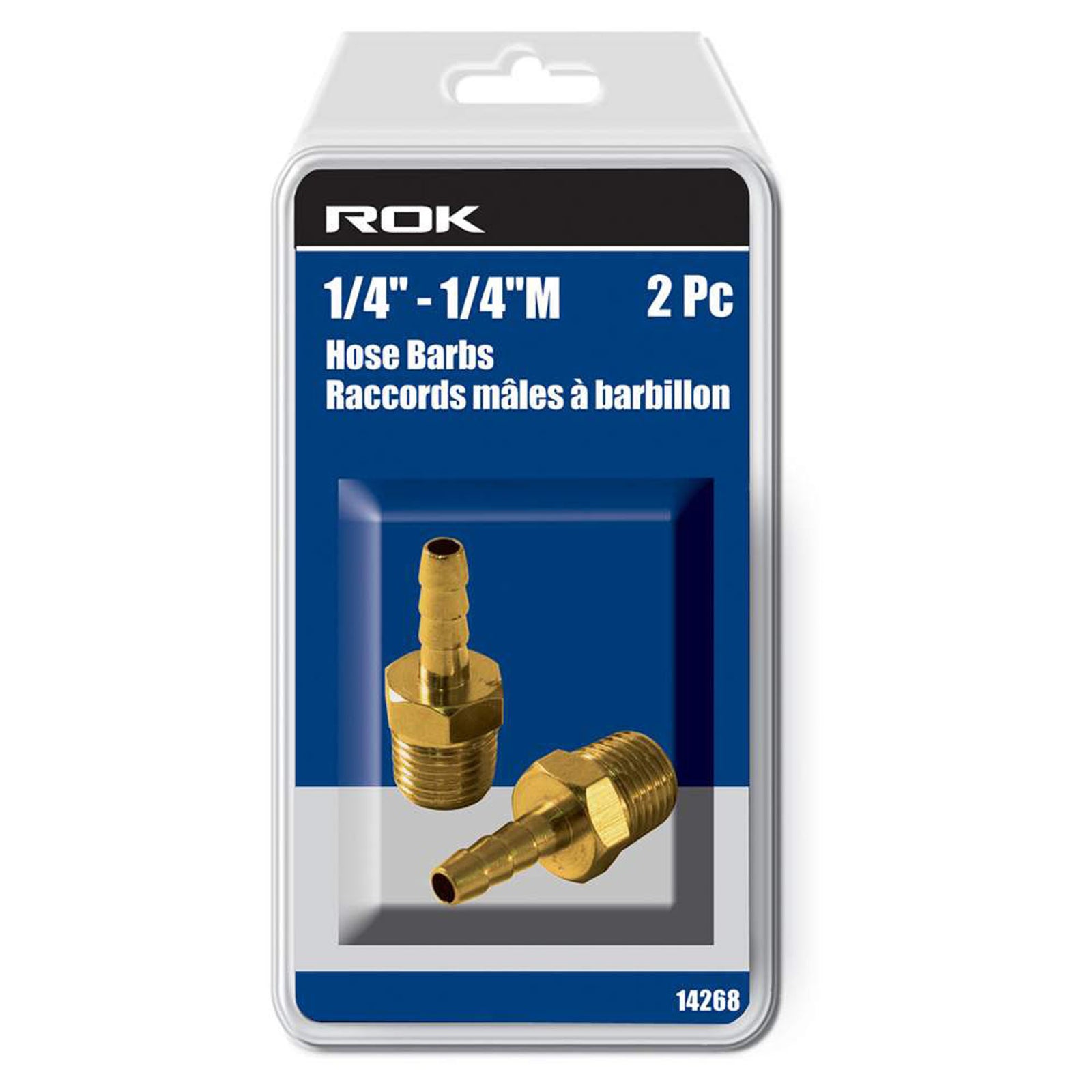 Raccord mâle, à cannelure, 1/4'' x 1/4'' NPT (emballage de 2)