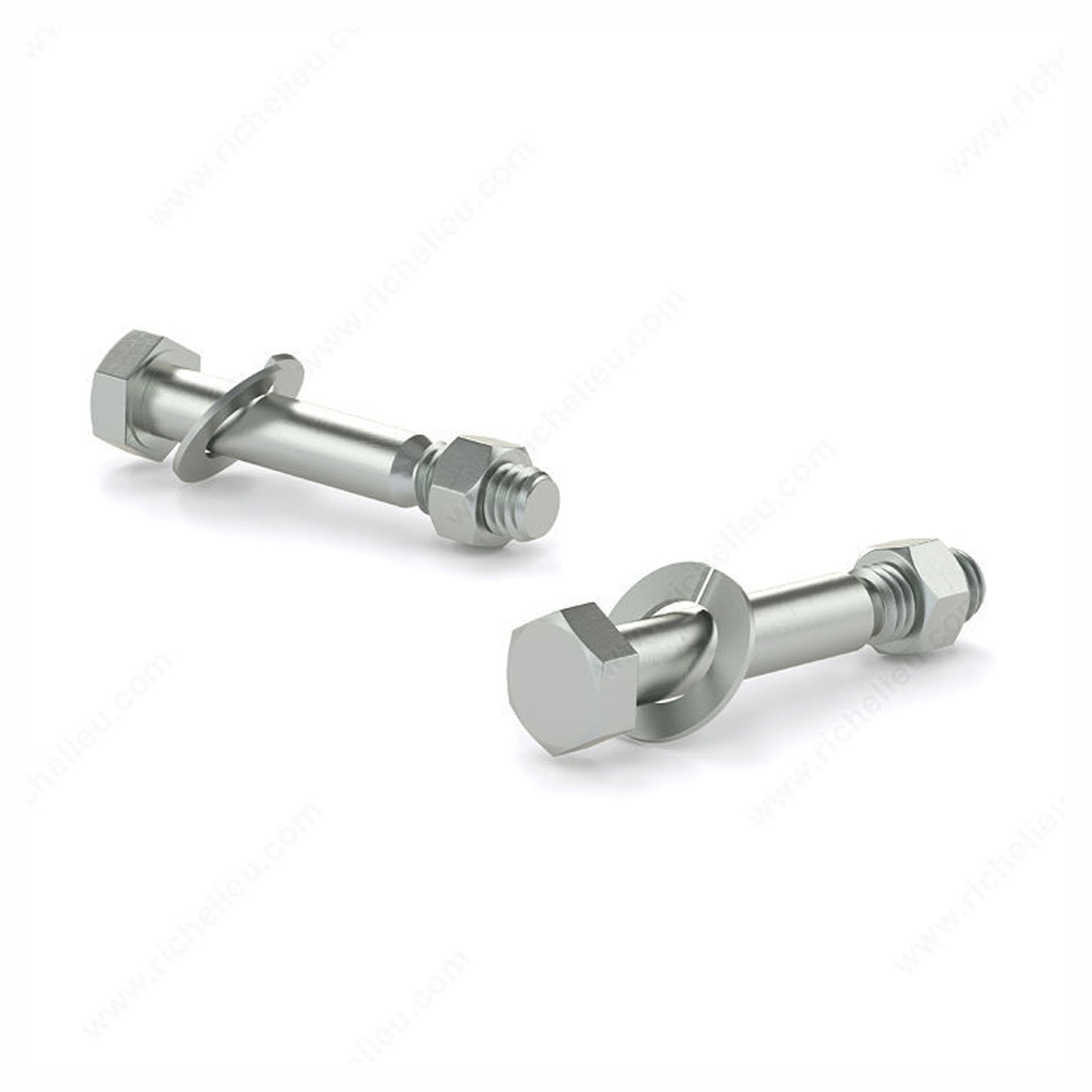 AA - Boulon à tête hexagonale avec écrou et rondelles blocage, zinc, 5/16'' x 1/2'' x 2-1/2'' (emballage de 4)