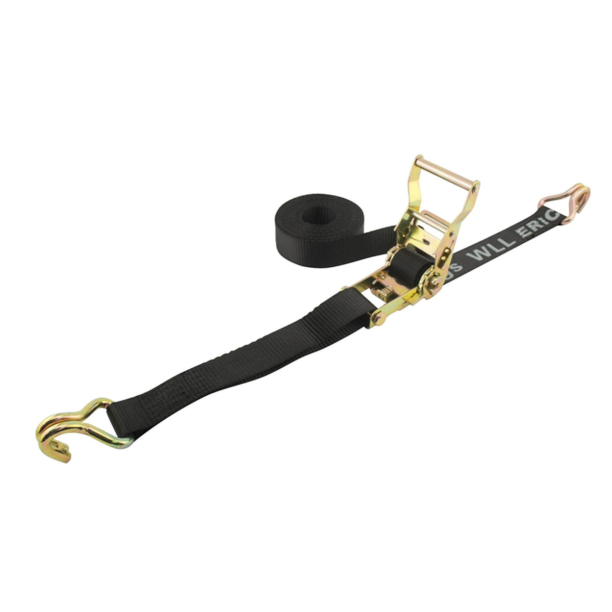 Attache à cliquet avec crochet double J, 1,5'' x 15' (4 000lbs)