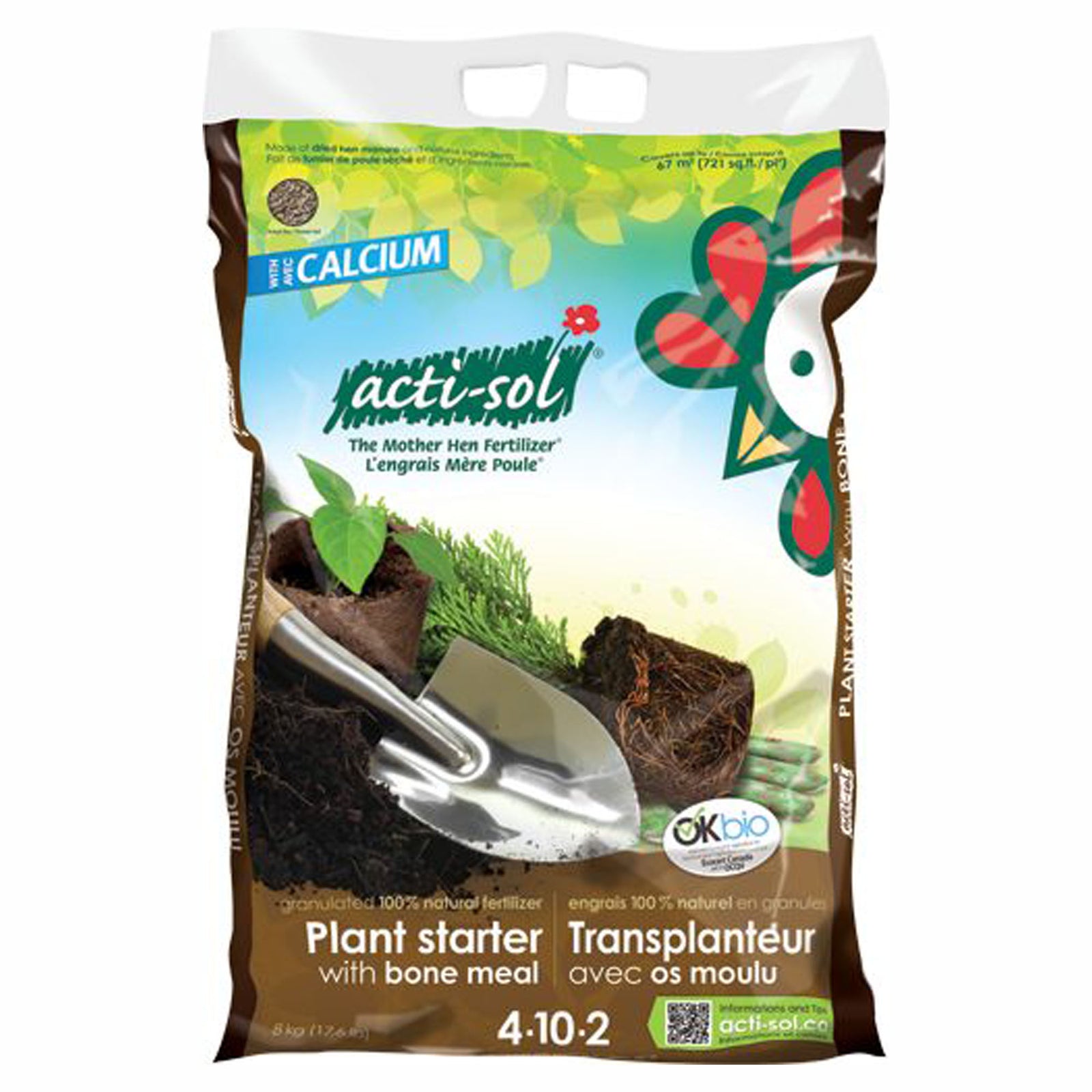 Engrais de transplantation, os moulu, 4-10-2, 8 kg