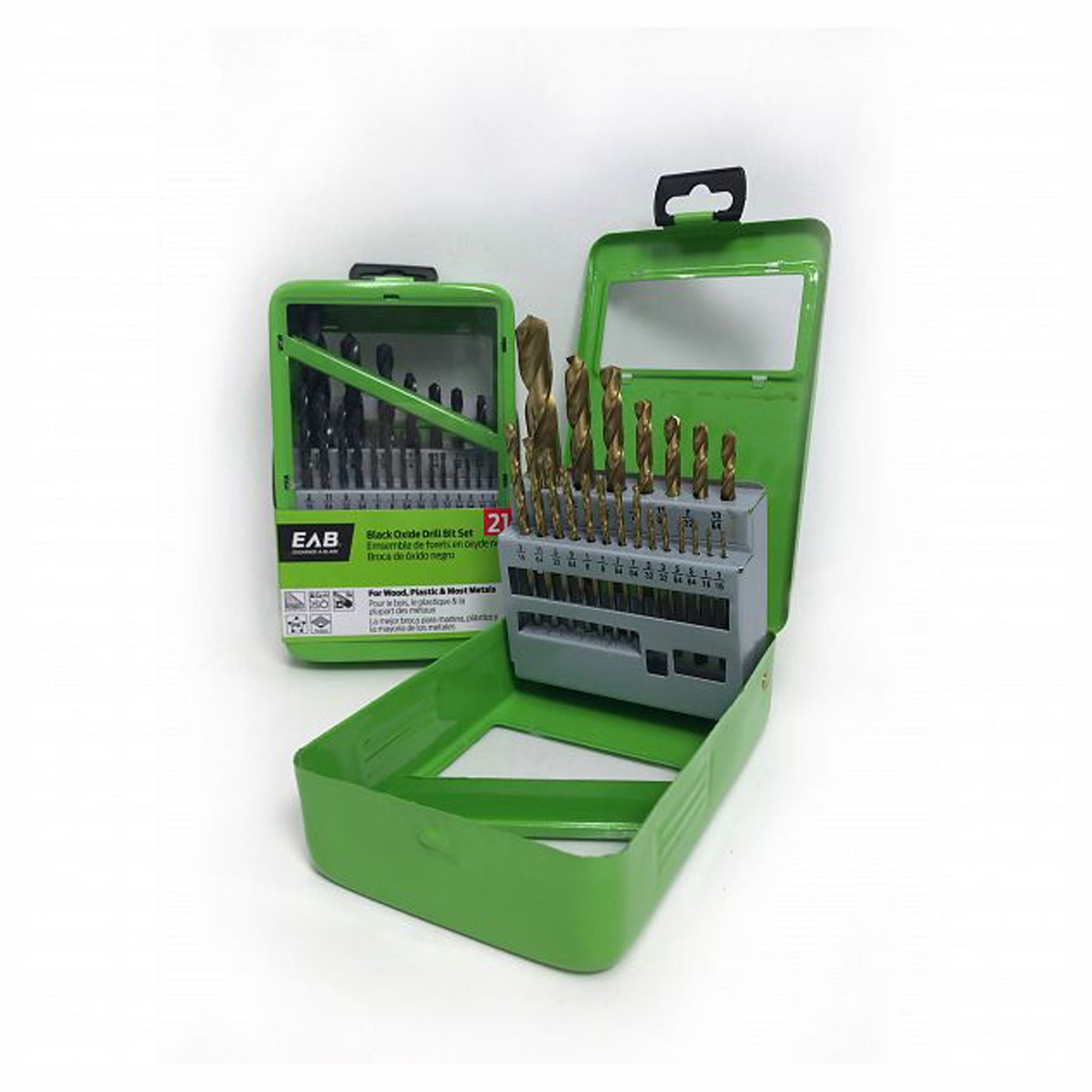 Ensemble de 21 mèches, forêt au titane pour les métaux et le bois