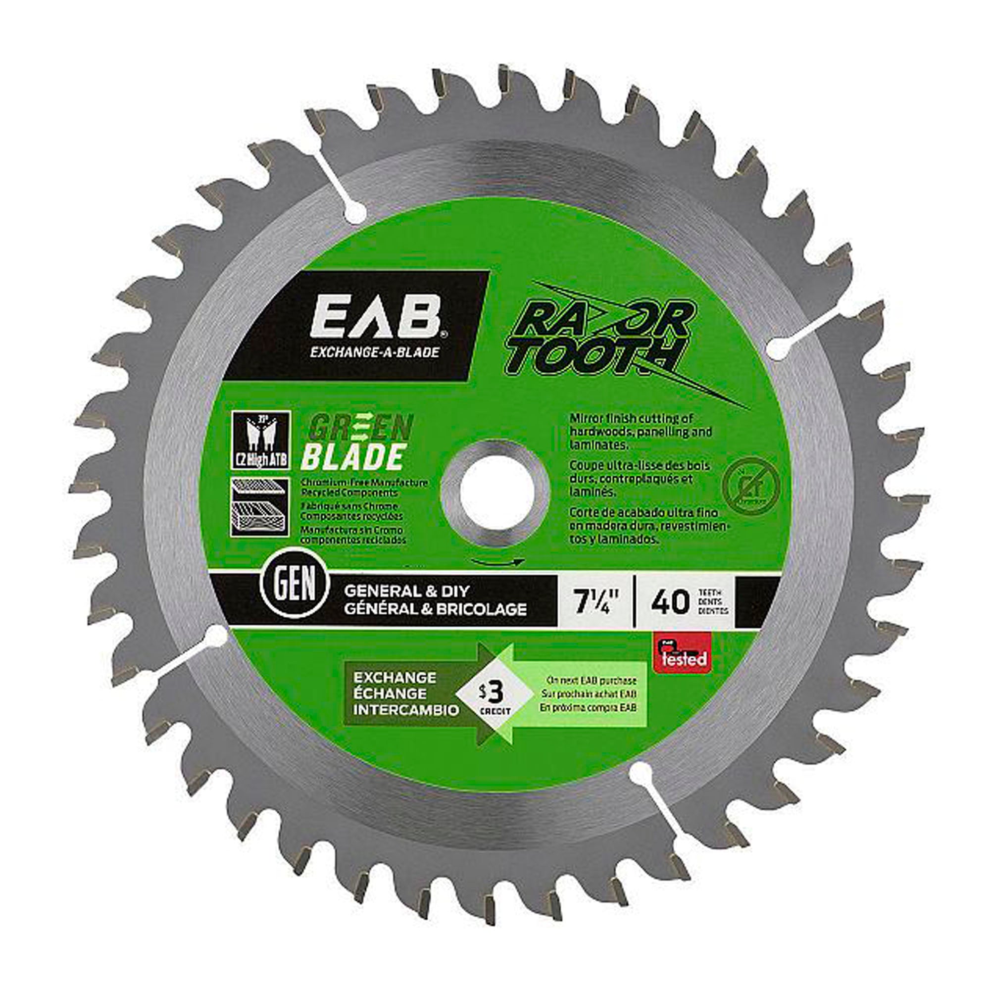 Lame de scie au carbure Razor mince 7 1/4" x 40 dents