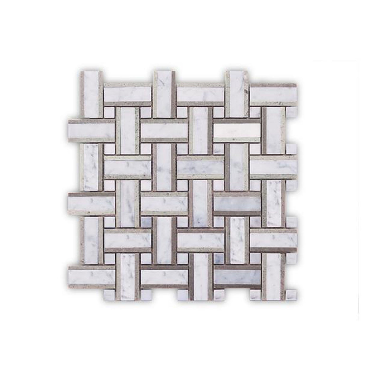 Boite de tuile mosaïque en marbre, 12'' x 12'', Basketwave