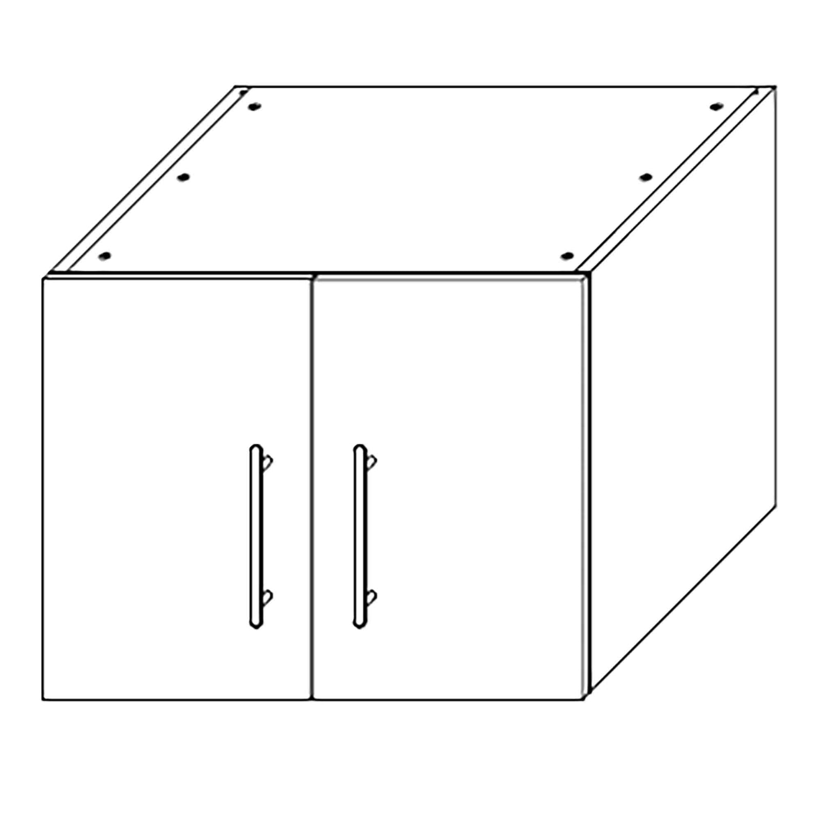 Caisson d'armoire haut réfrigérateur 2 portes, 1 tablette, 33'', gris lustré