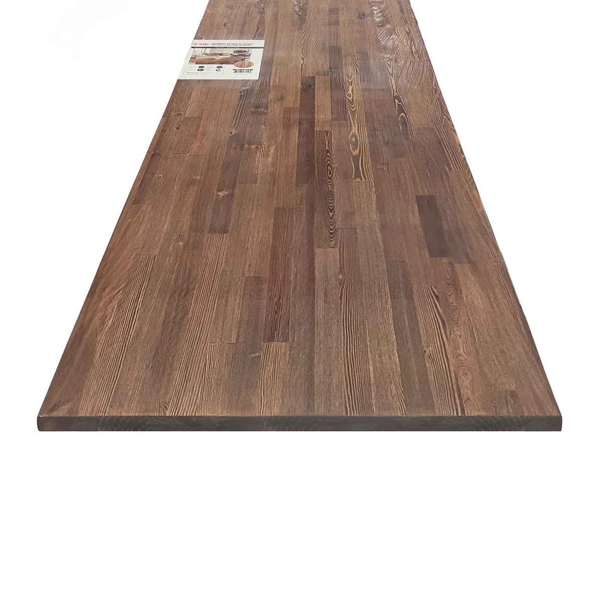 Comptoir de bois en mélèze teint couleur noyer, 72&#39;&#39; x 25-1/2&#39;&#39; x 1-1/2&#39;&#39;